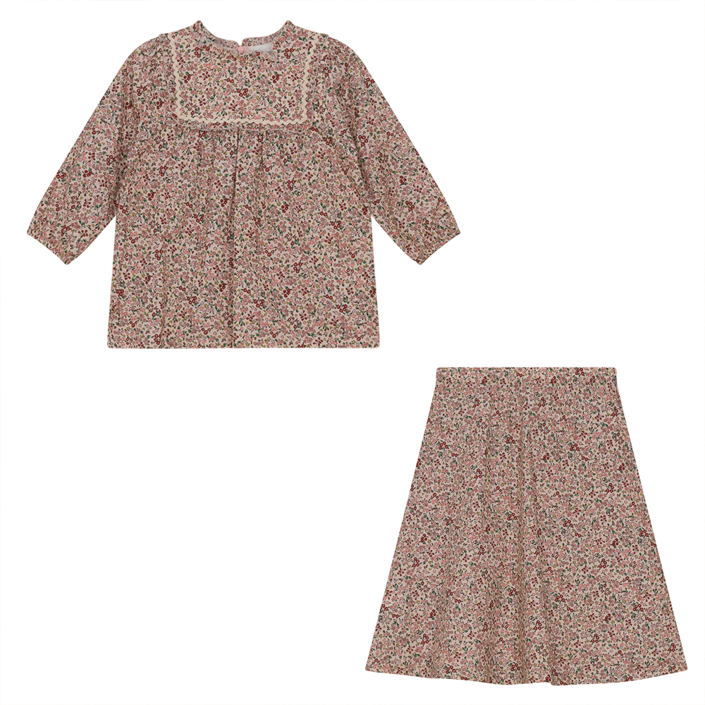 2 Pc Top and skirt in Pink Wine by Posie & Pistachio