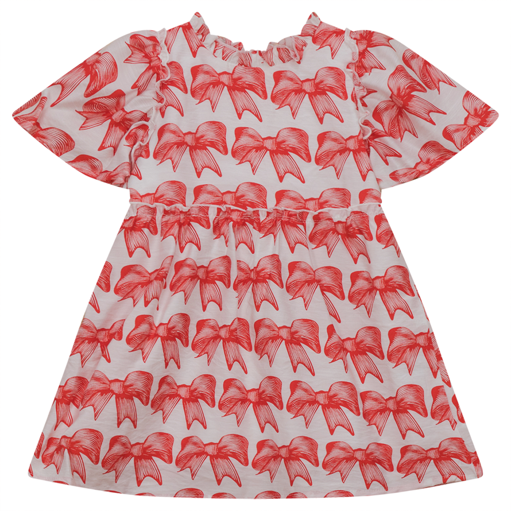 Bow Print Dress in Red Bow-Print by The Umbrella Academy