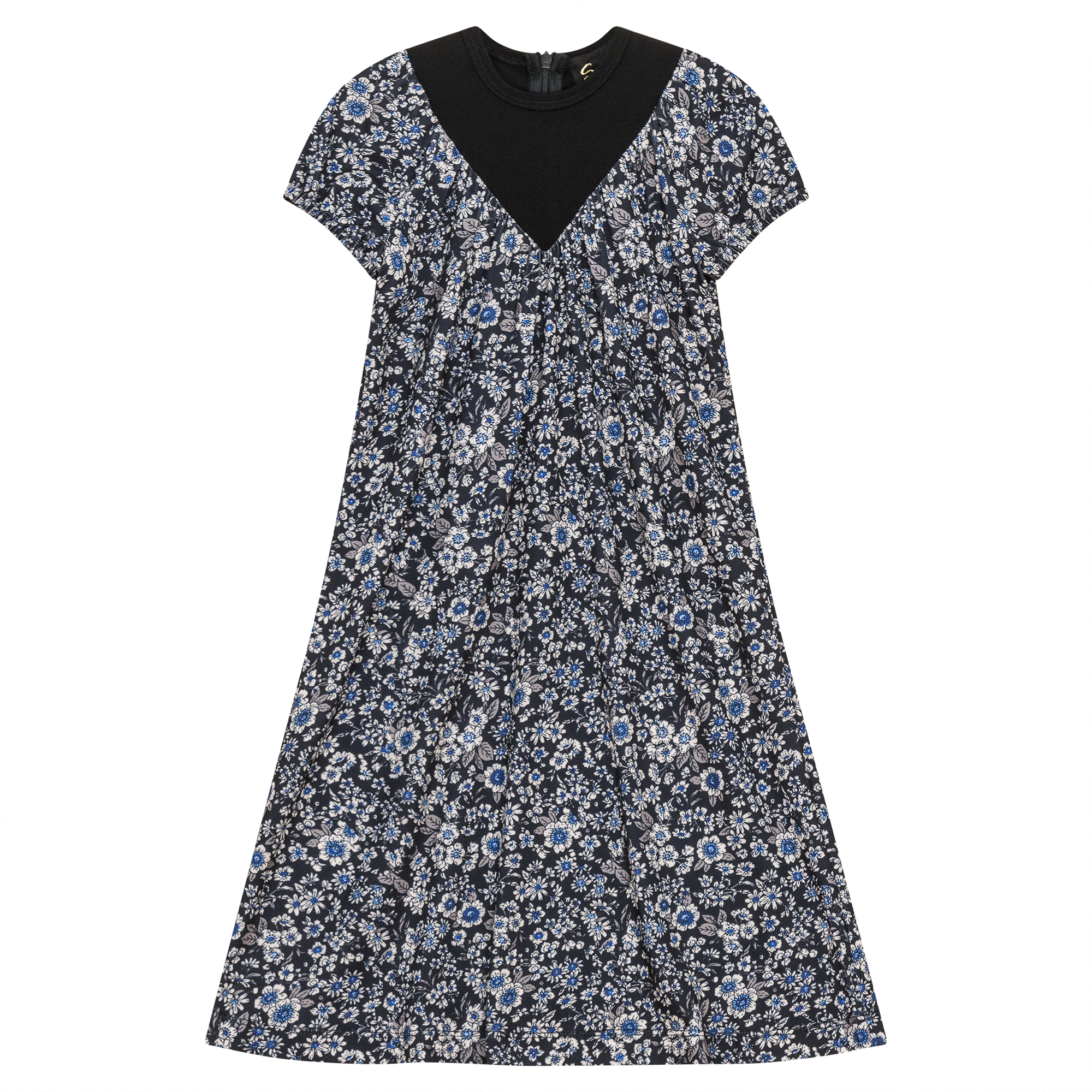 Floral Print Dress in Black Blue Floral by Seal