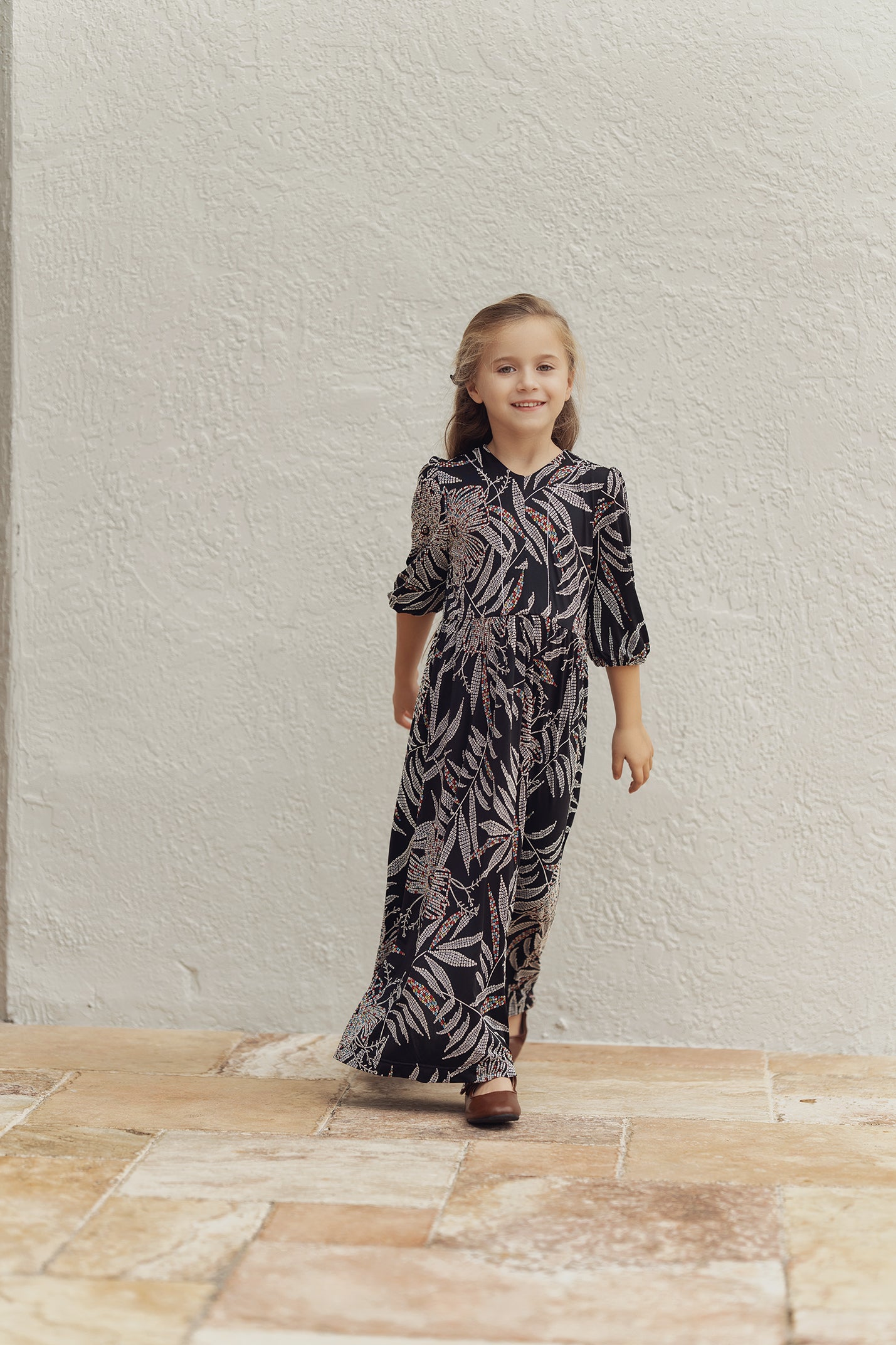 Floral Print Dress in Black Doted Floral by Seal