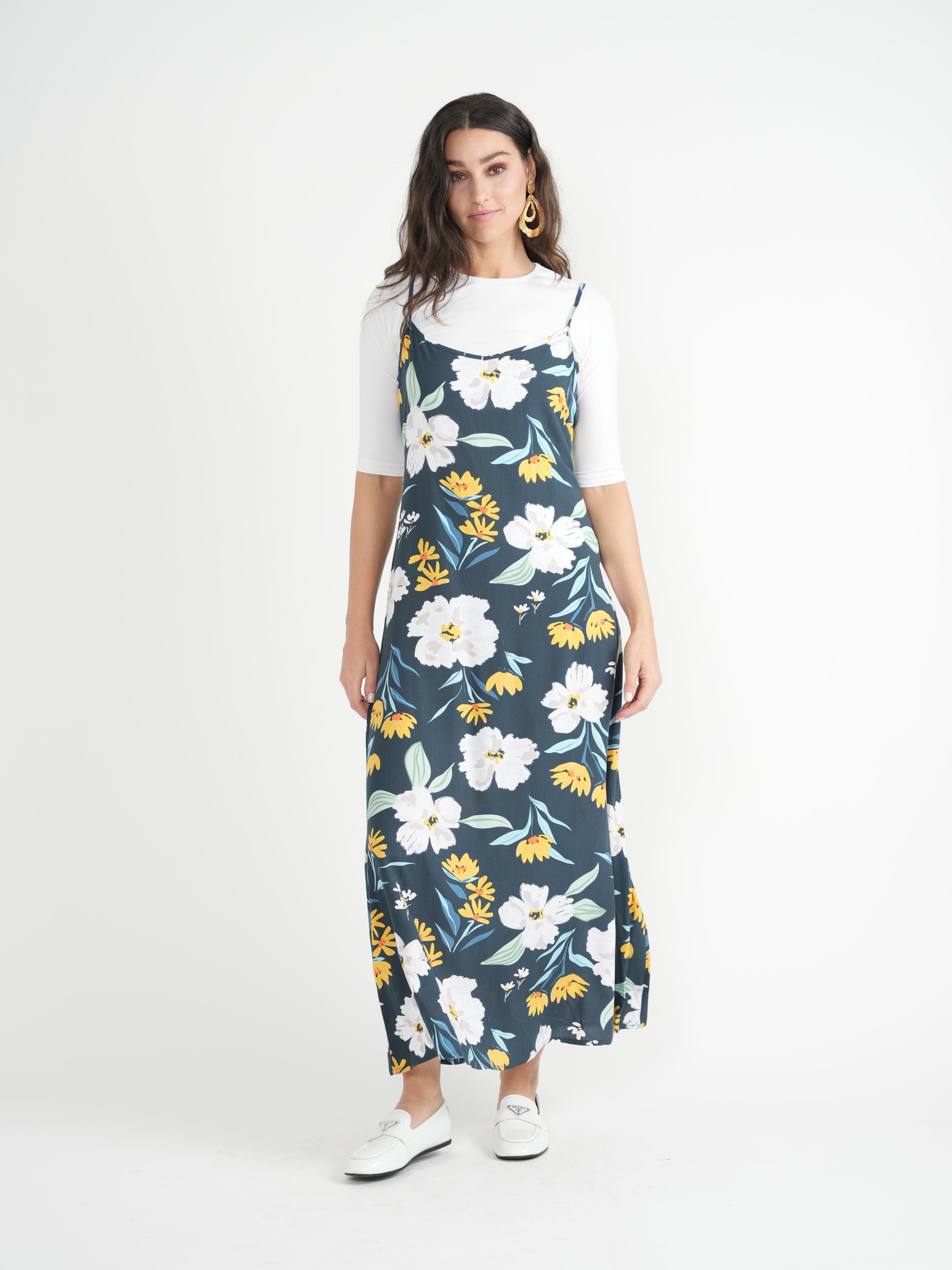 Flower Print Maxi Jumper in by NYC Factory