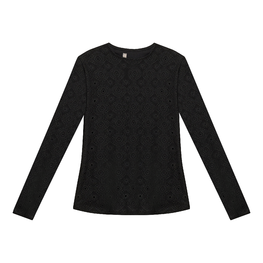 Long Sleeve Top in Black Lace by Ginger