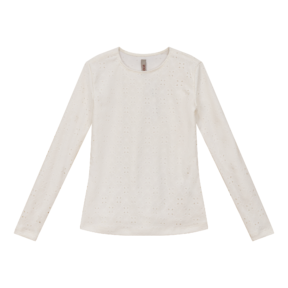 Long Sleeve Top in White by Ginger