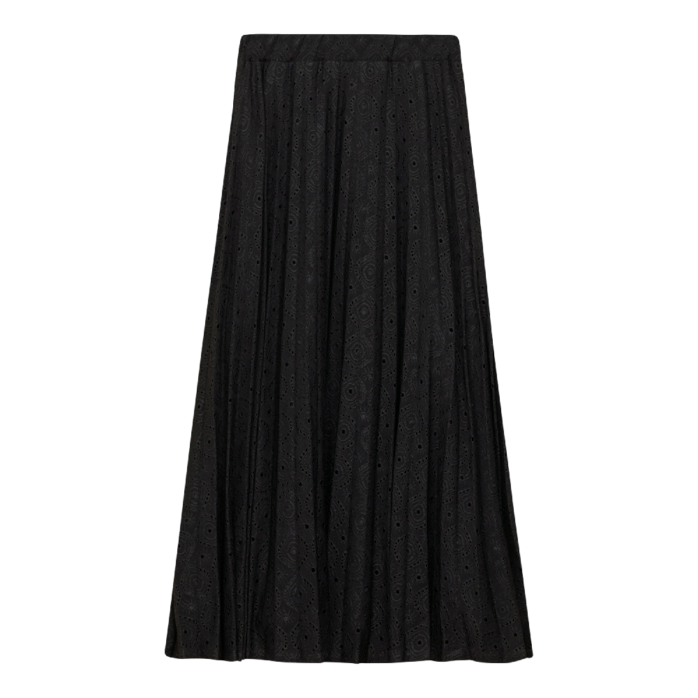 Pleated Skirt in Black Lace by Ginger