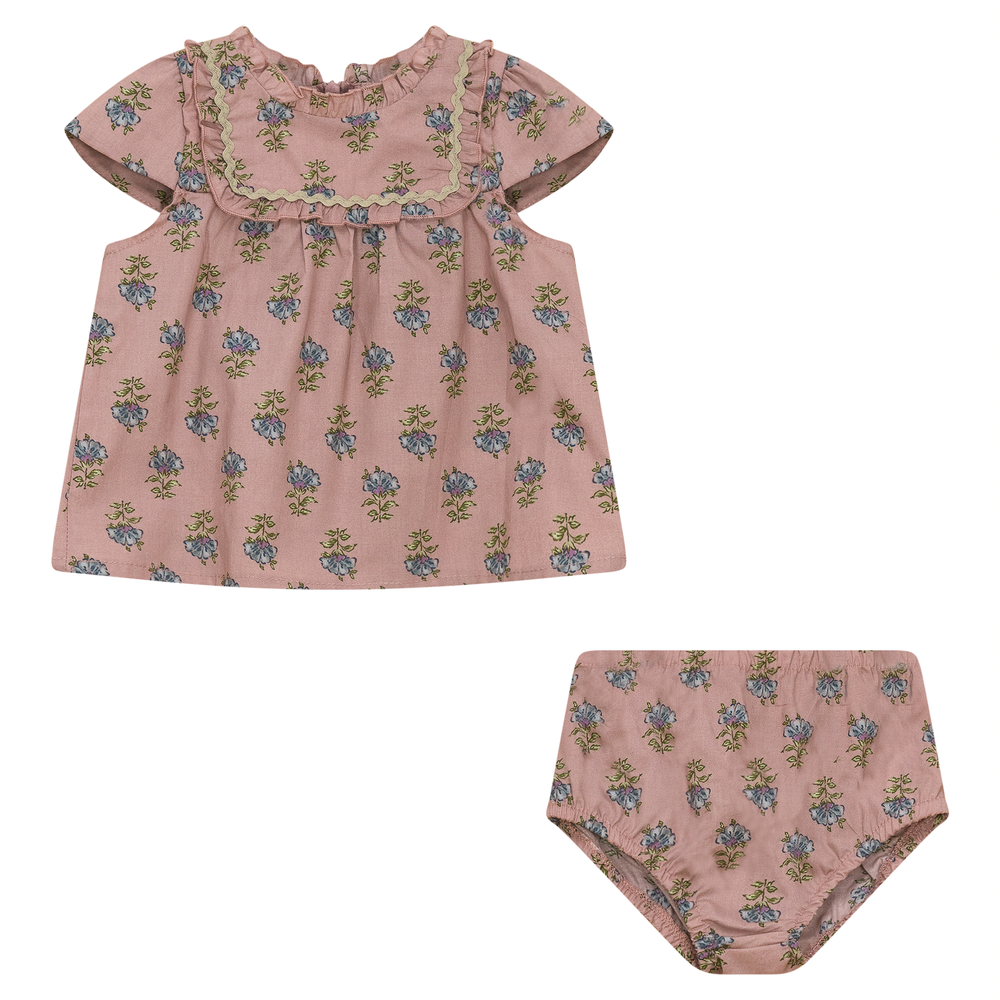 Woven 2pc Set with Ruffle in Mauve by Space Grey
