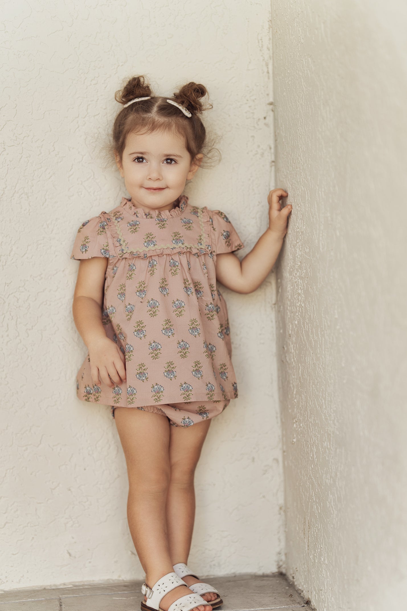 Woven 2pc Set with Ruffle in by Space Grey