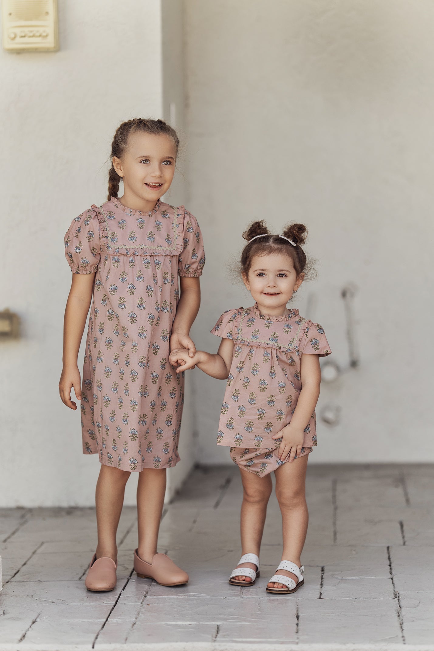 Woven Dress with Ruffle in by Space Grey