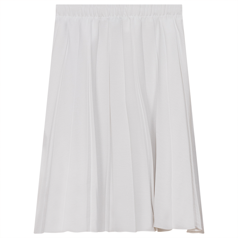 Pleated Skirt in White by Space Grey