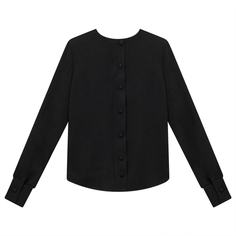 Button Down Blouse in Black by Noni