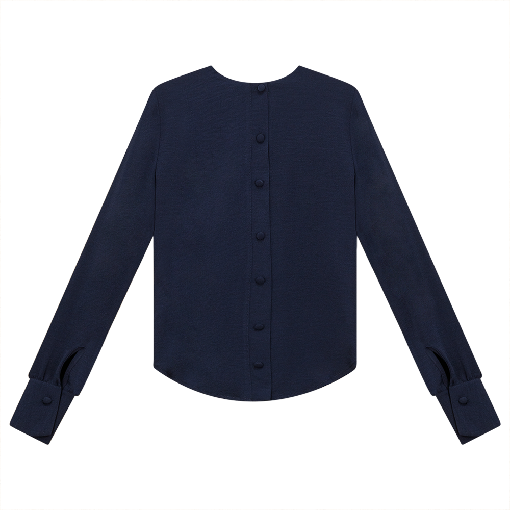 Button Down Blouse in Navy by Noni