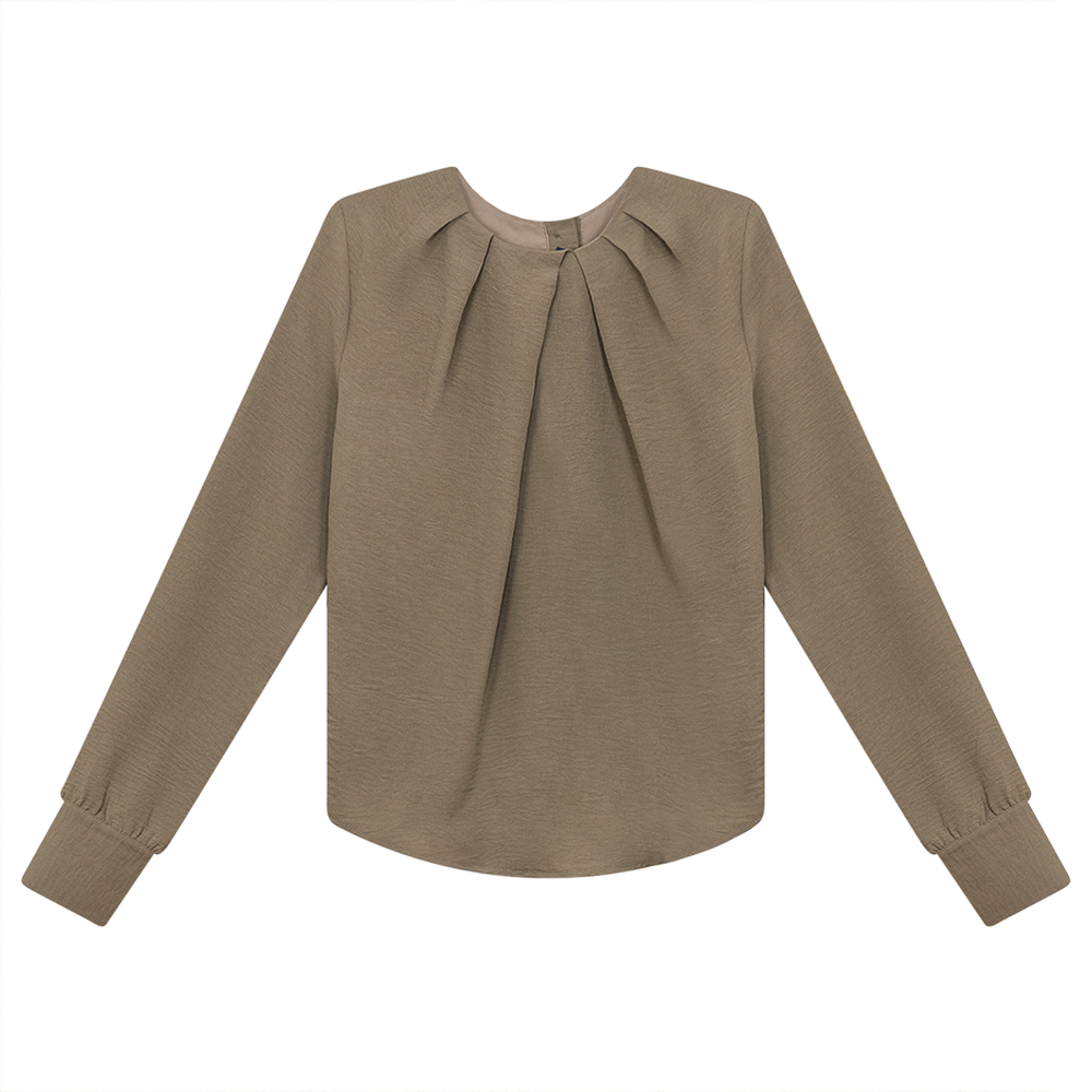 Button Down Blouse in Sand by Noni