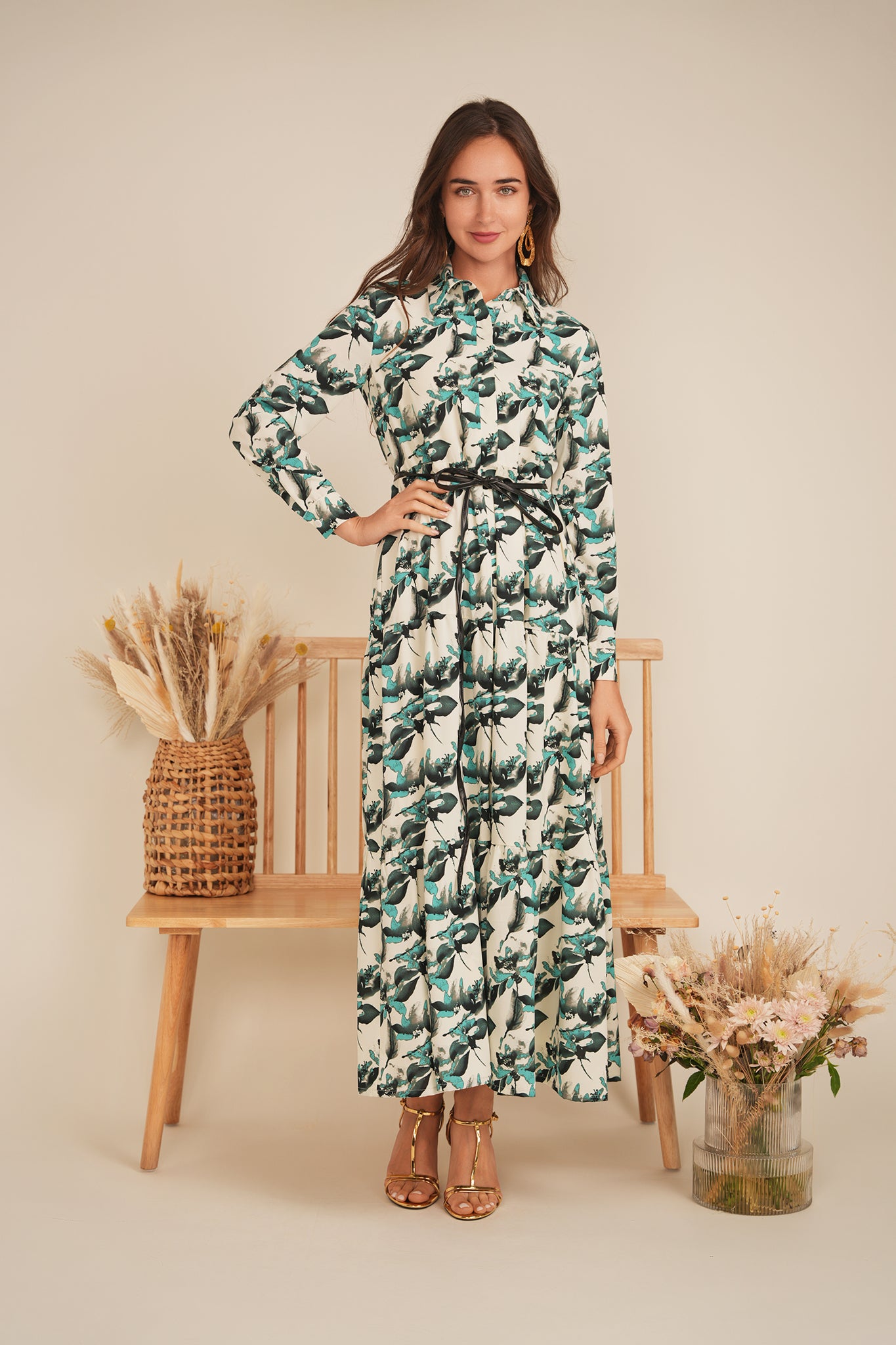 Printed Woven Dress in by Caitlin