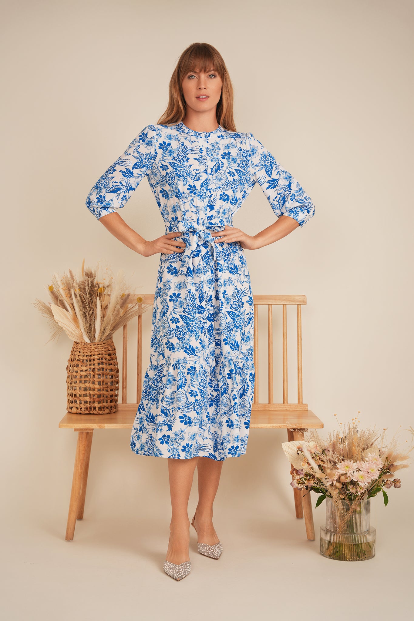Printed Woven Dress in by Blue Moon