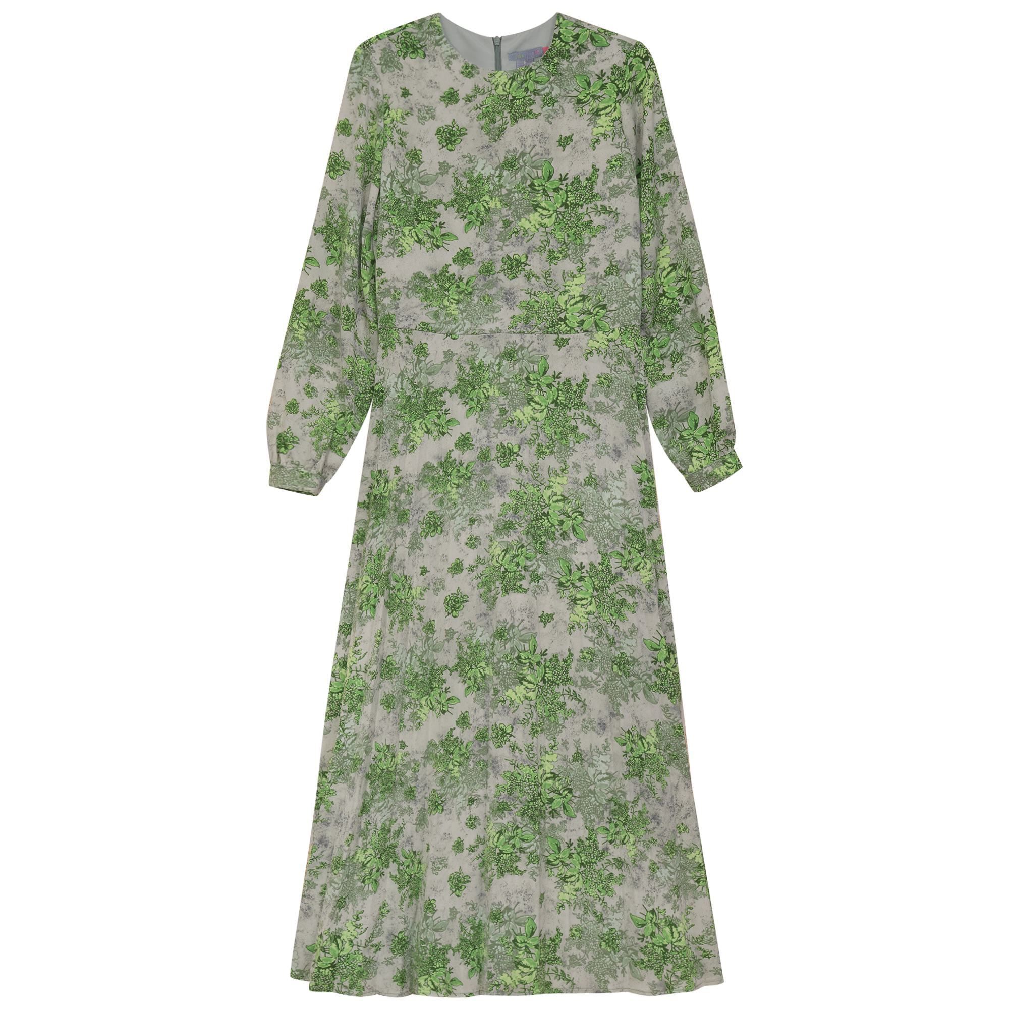 Floral Pleated Dress in Green Print by Cavalier