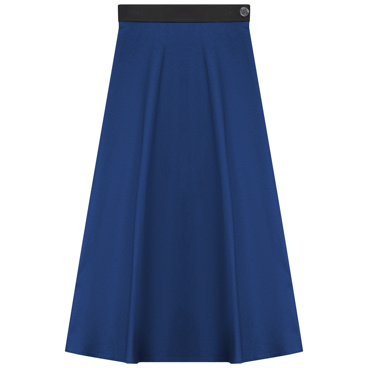 Stretch Leather Waistband Skirt in Royal Black by Maxmrkt