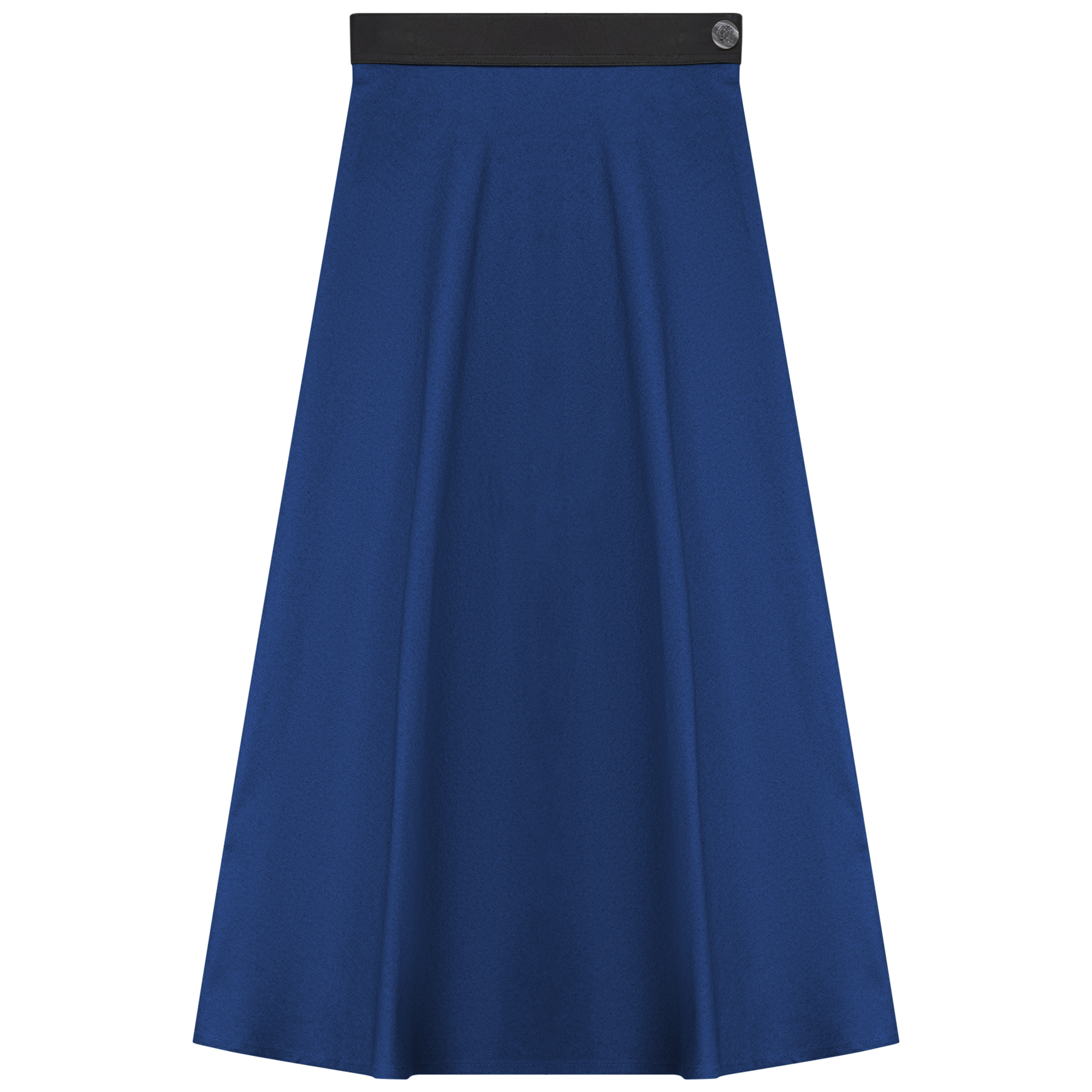 Stretch Leather Waistband Skirt in Royal Black by Maxmrkt
