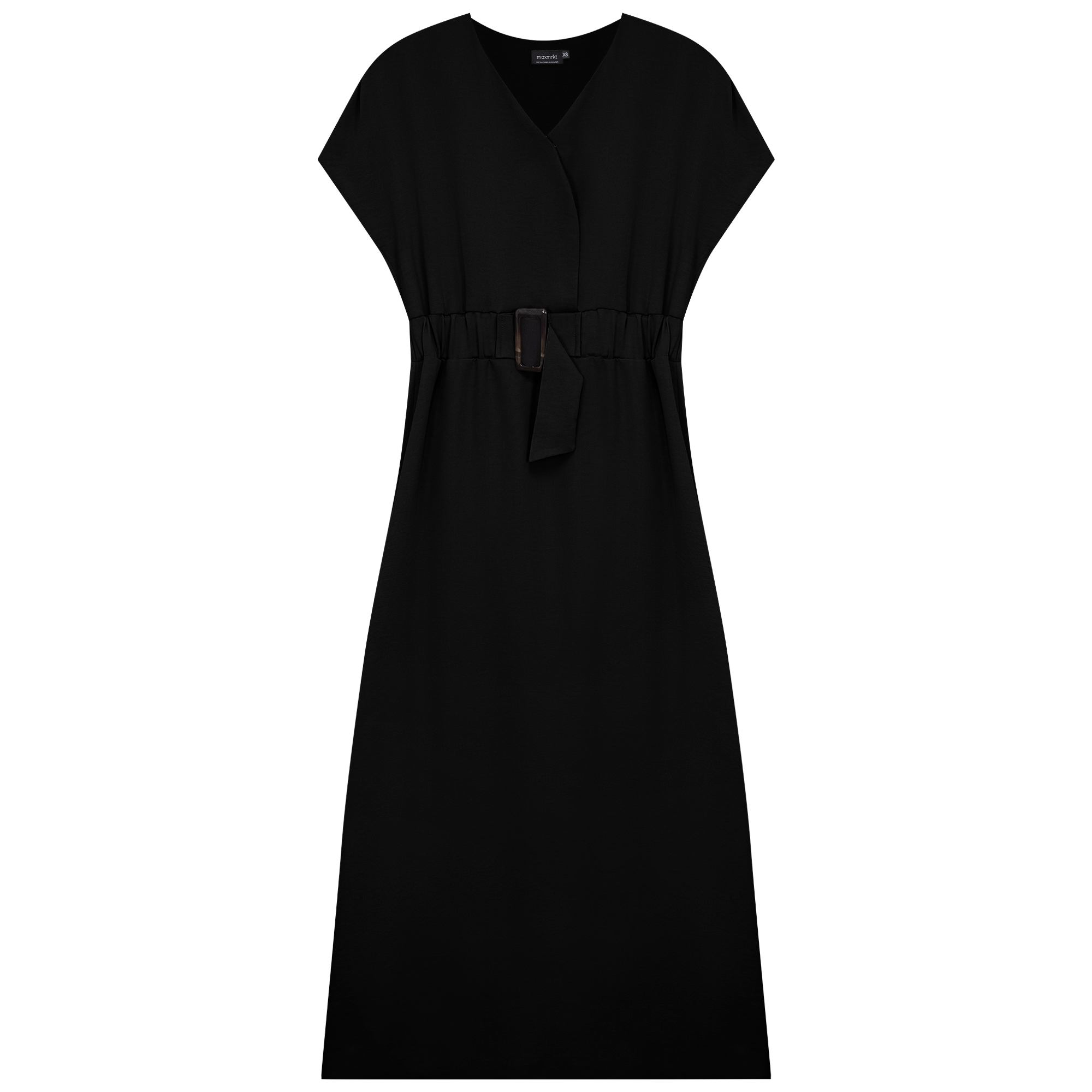 xxs midi dress Women's Ana Asymmetric Gathering Midi Dress XXS/XS/S/M/L/XL/XXL/Customize Gray Pinstripe MEAN BLVD Gray Pinstripe / Customize
