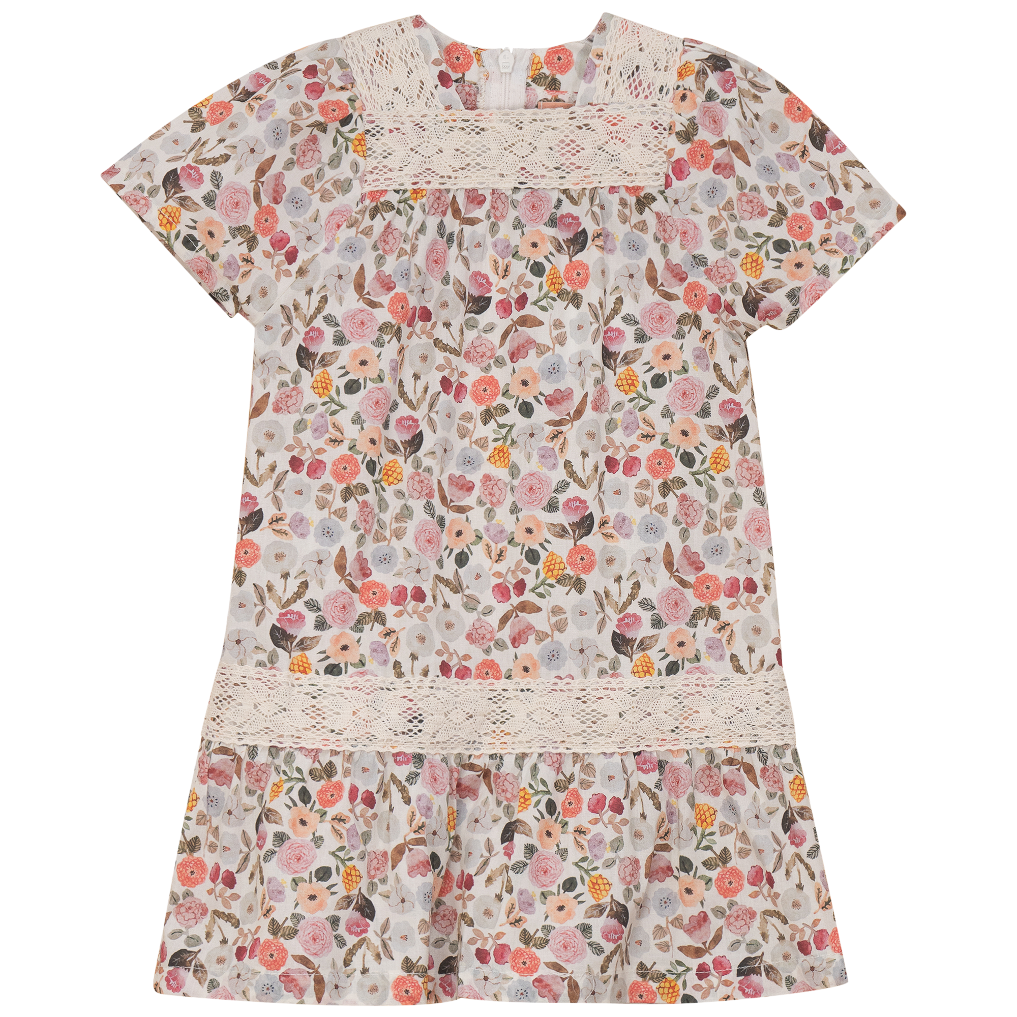 Printed Floral Lace Dress in Multi Floral by Clô