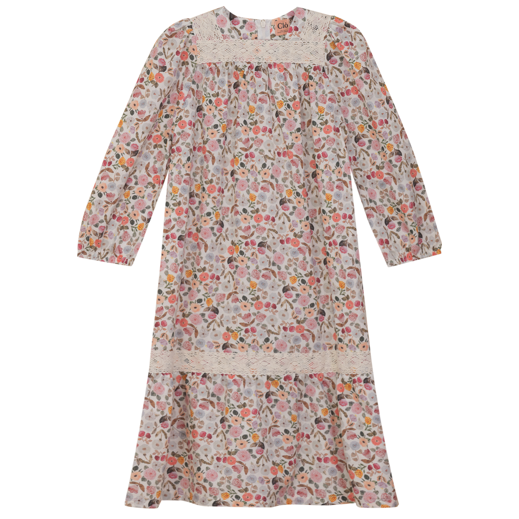 Printed Floral Lace Dress in Multi Floral by Clô