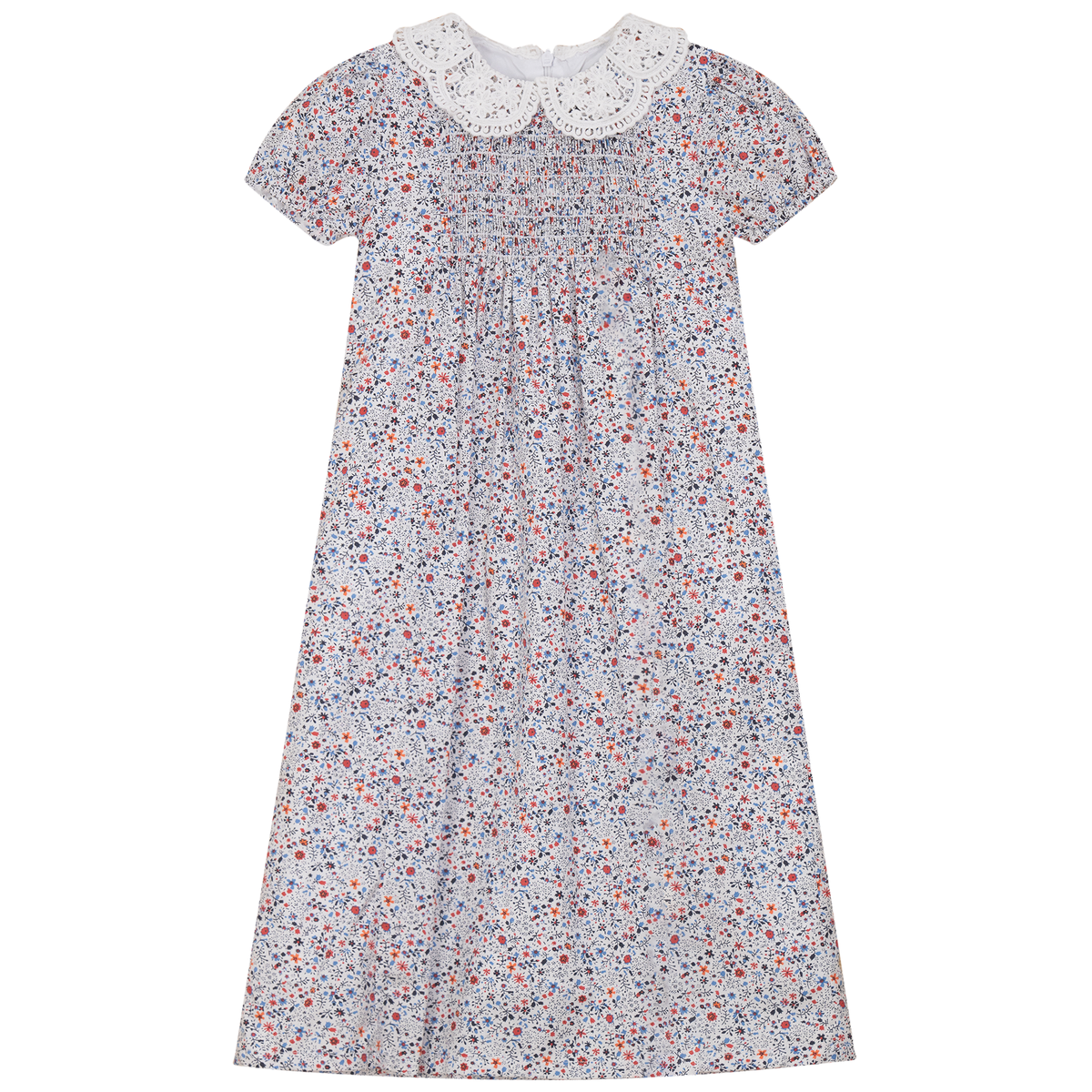 Tone on Tone Floral Dress in White Multi Floral by Clô