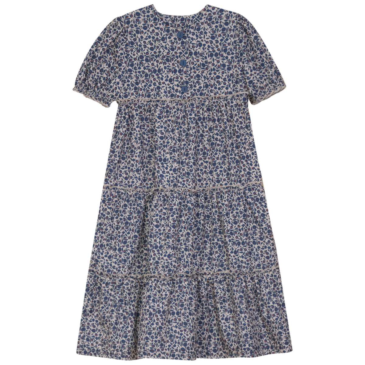 Floral Printed Dress in Blue Floral by Lola