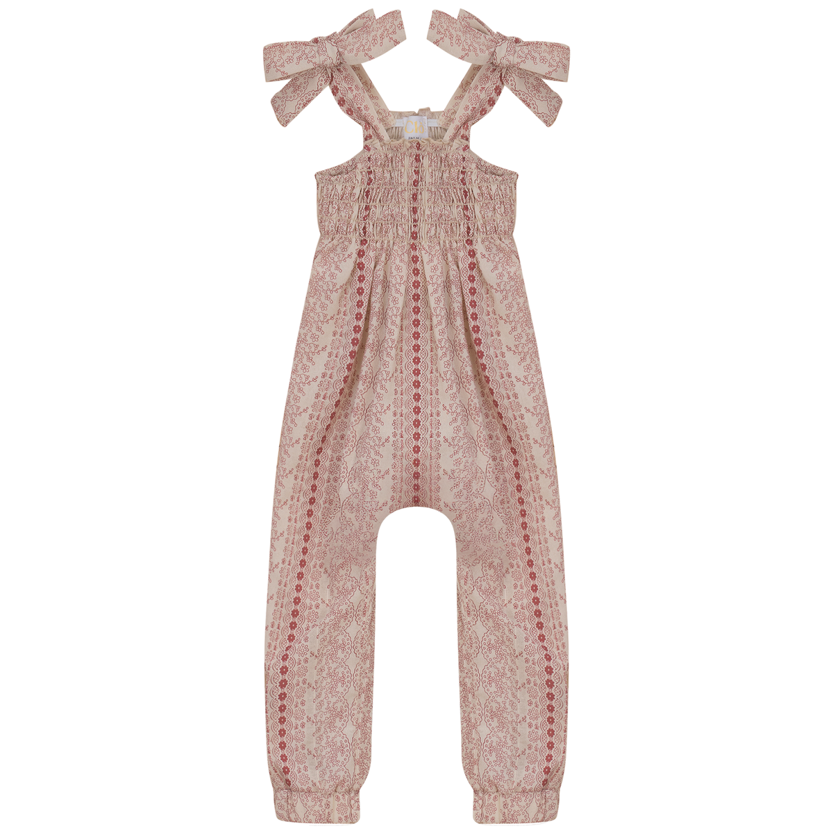 Woven Printed Romper in Cream Berry Print by Clô