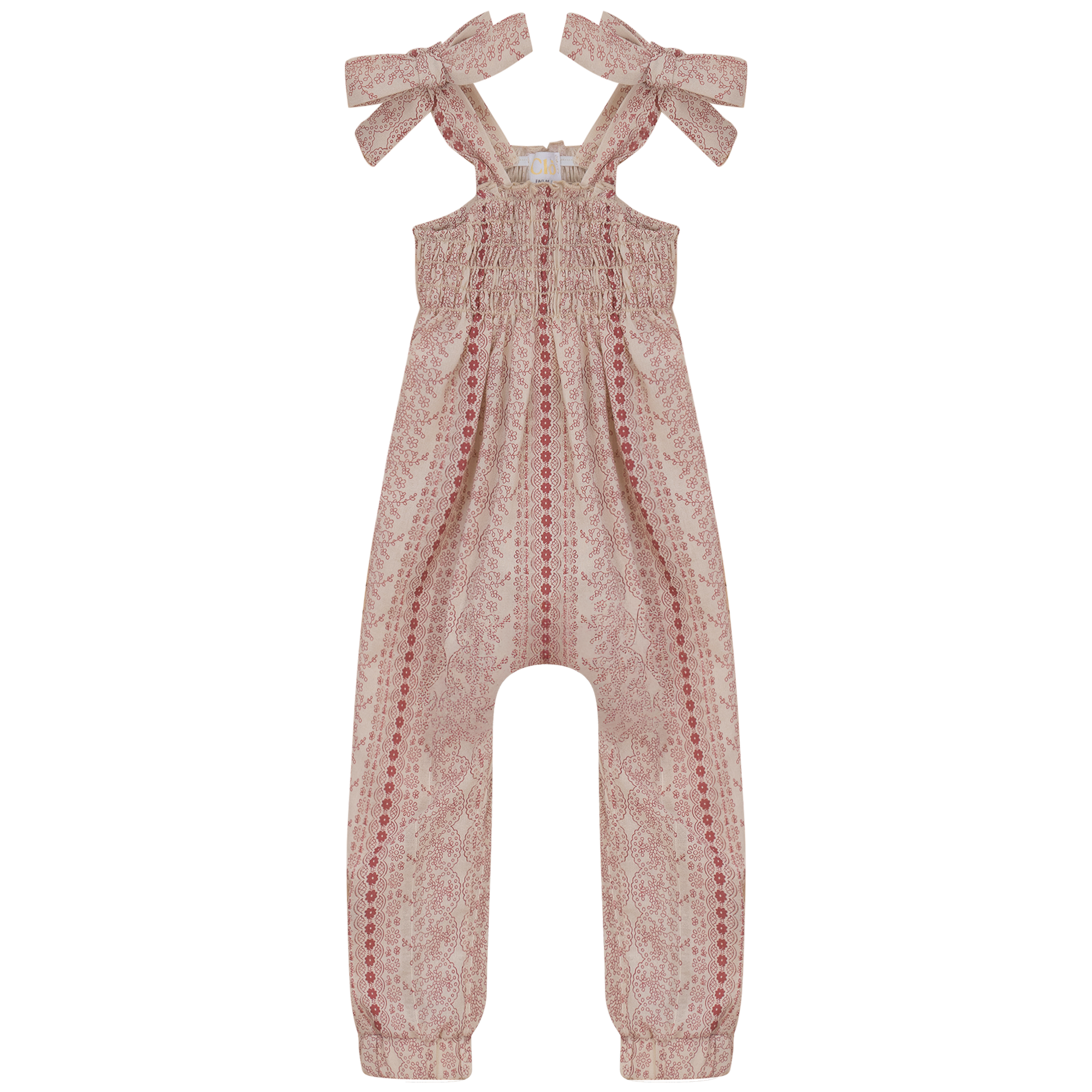 Woven Printed Romper in Cream Berry Print by Clô