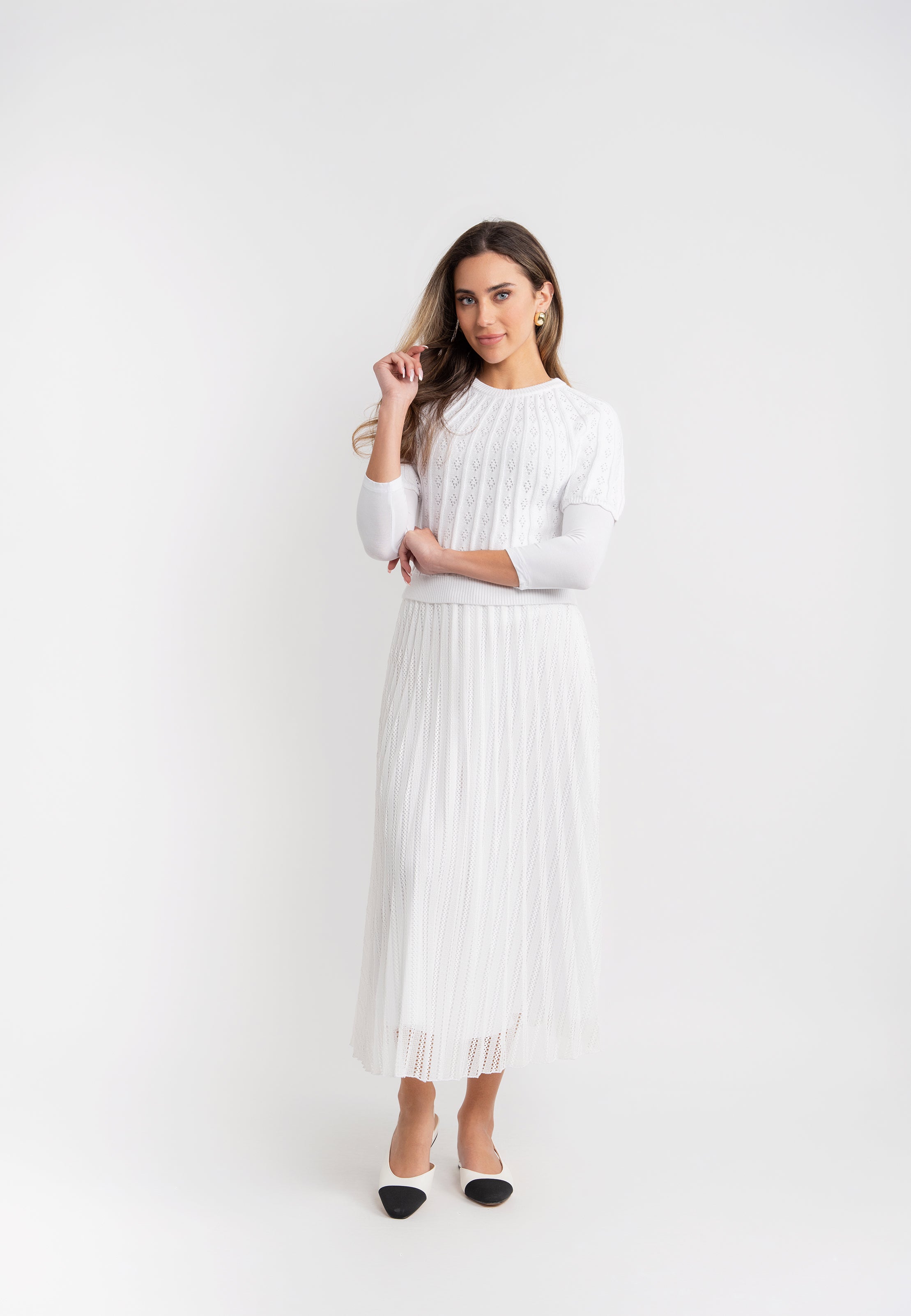 Sunburst Pleated Skirt in by Ginger