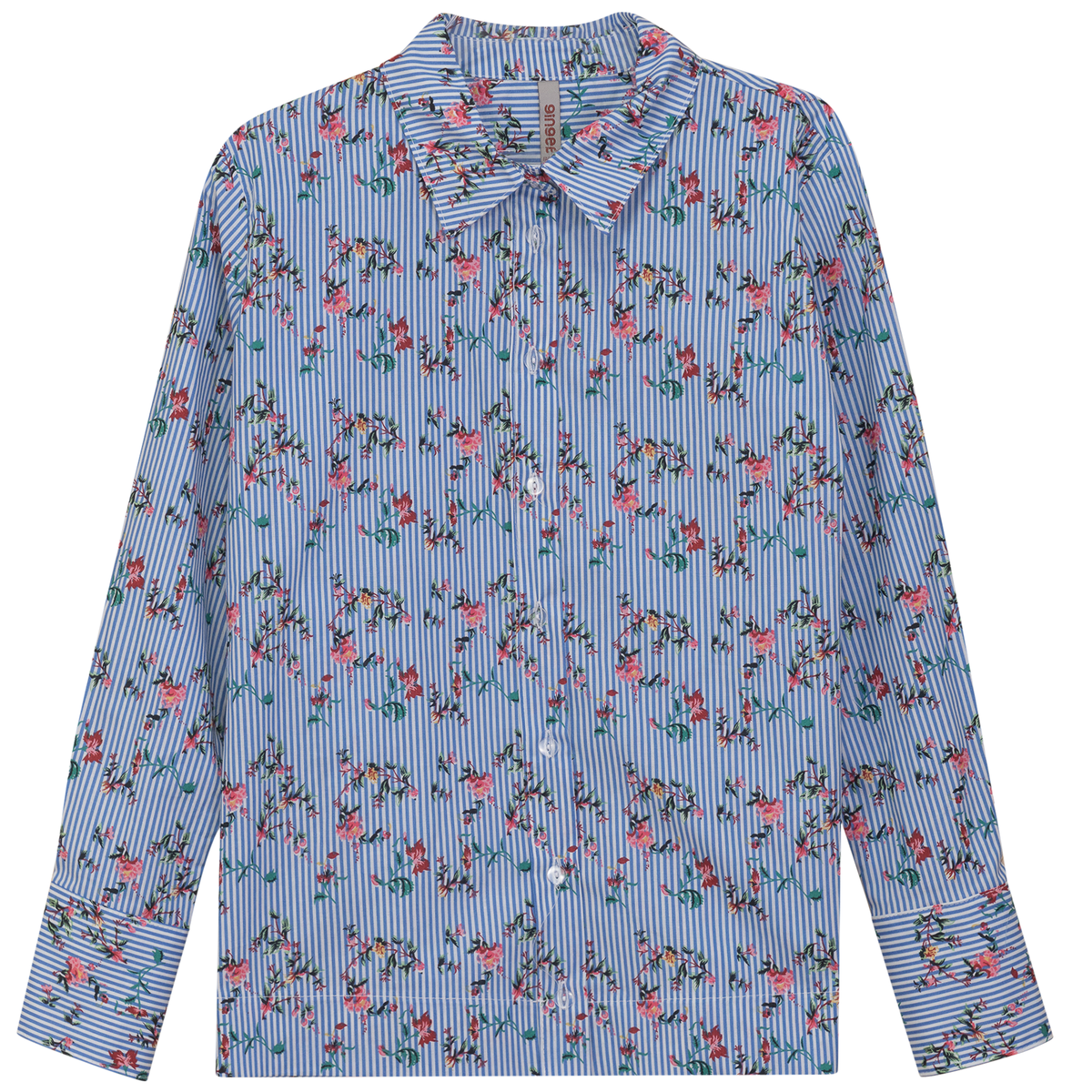 Floral Printed Top in Blue Stripes Floral by Ginger