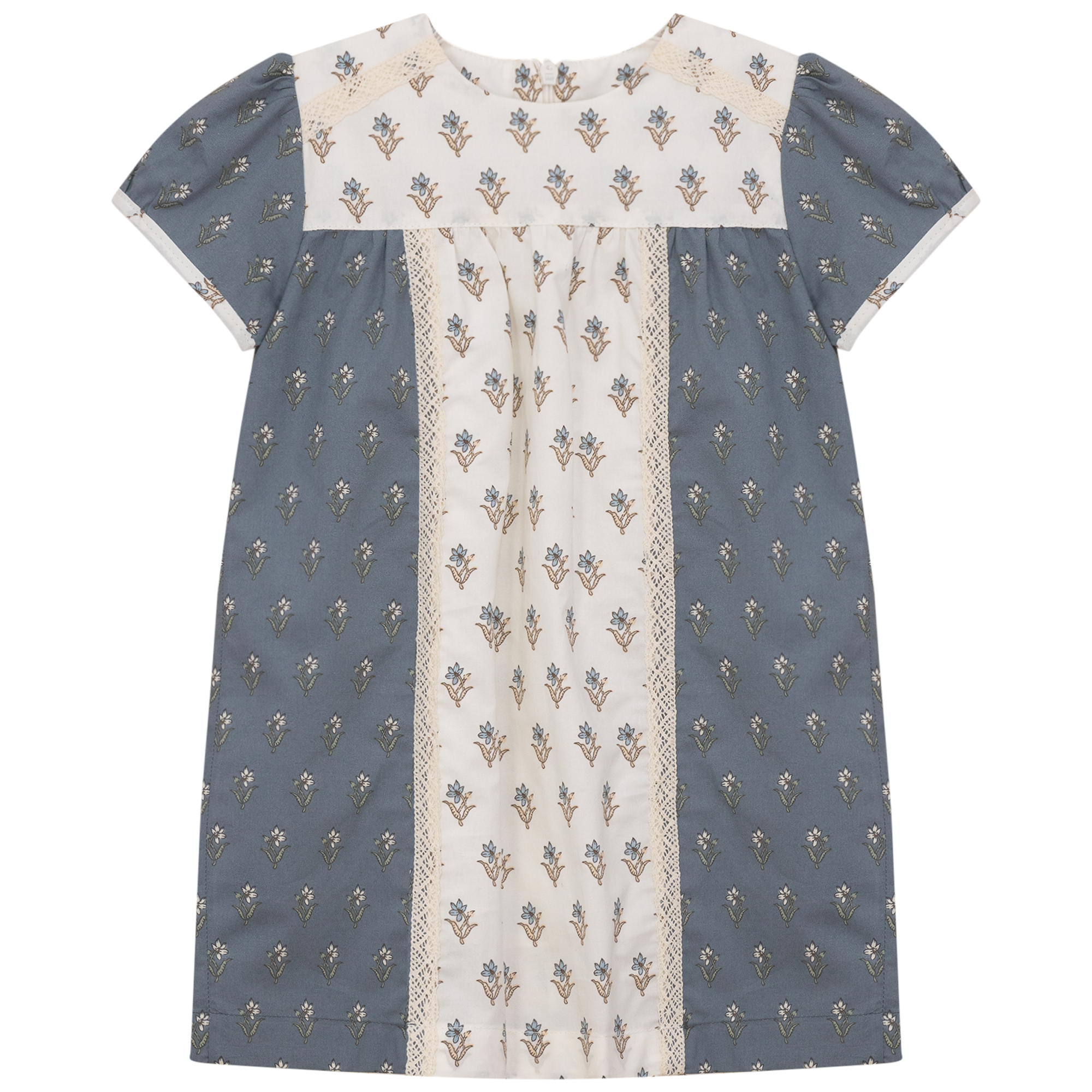 Floral Printed Lace Dress in Cream Floral by Posie & Pistachio