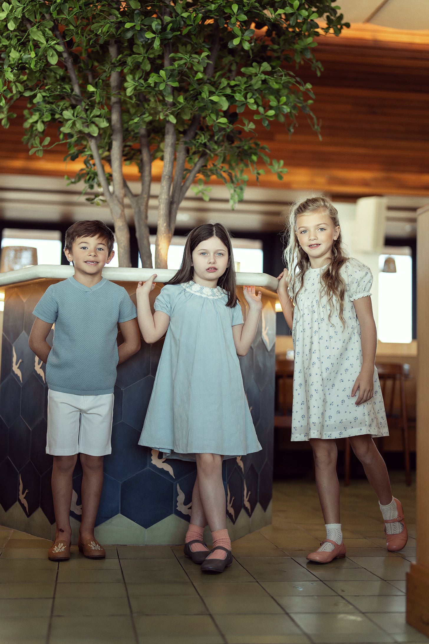 Blueberry Printed Dress in by Space Grey