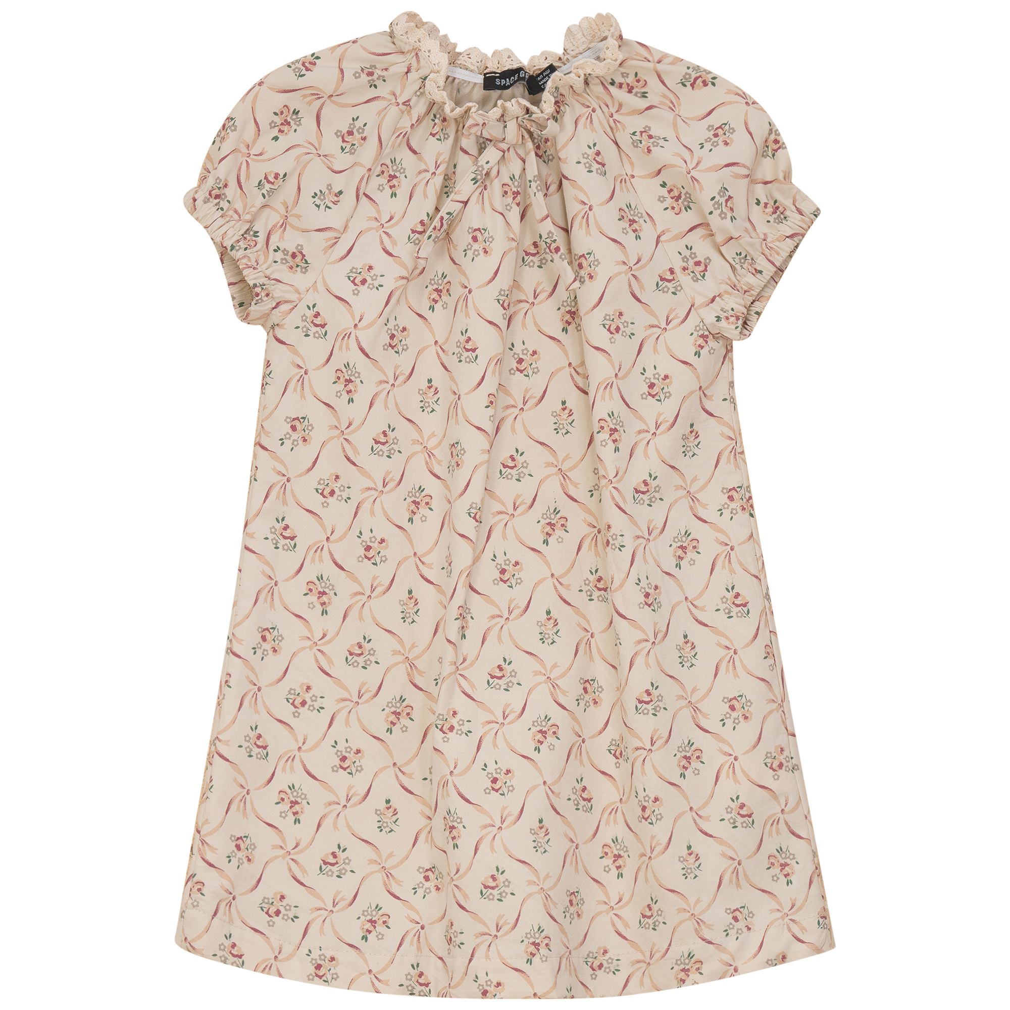 Printed Dress in Beige Wine Print by Space Grey