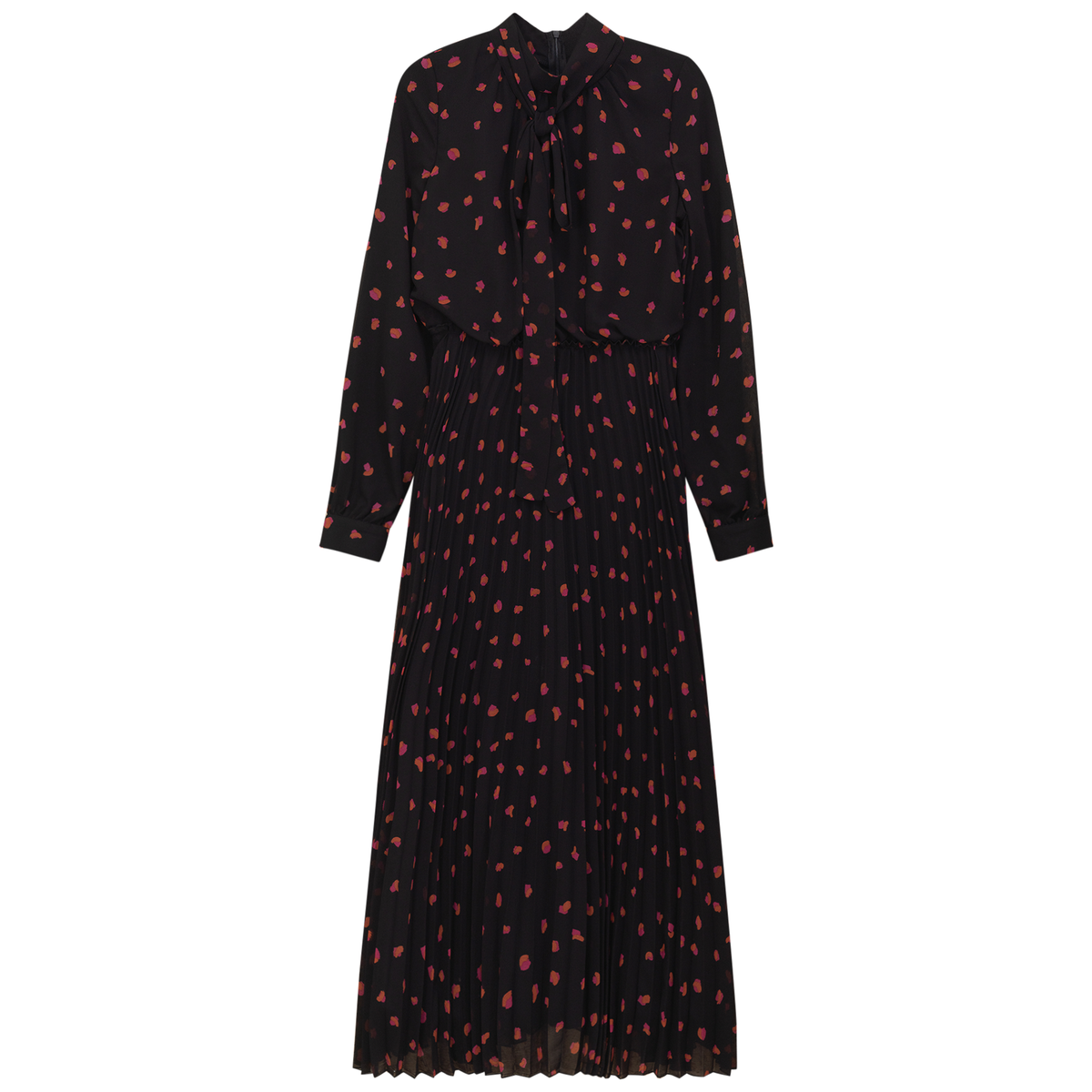 Sunburst Pleated Dress in Black by Noni