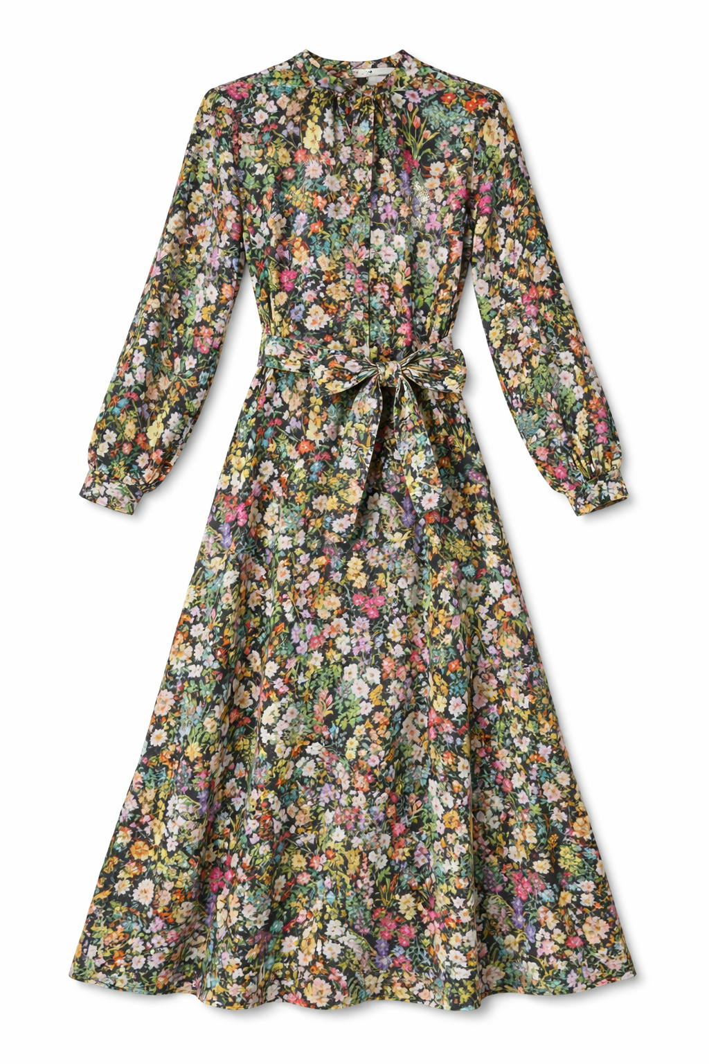 Floral Midi Dress in BLACK MULTI by Maxmrkt