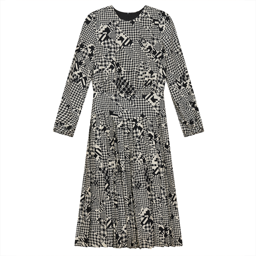 Pattern Print Dress in Black White by Note
