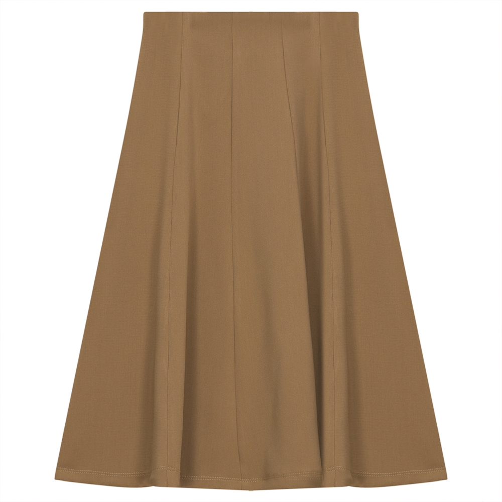 Verical Pannelled Skirt in Coffee by Ginger