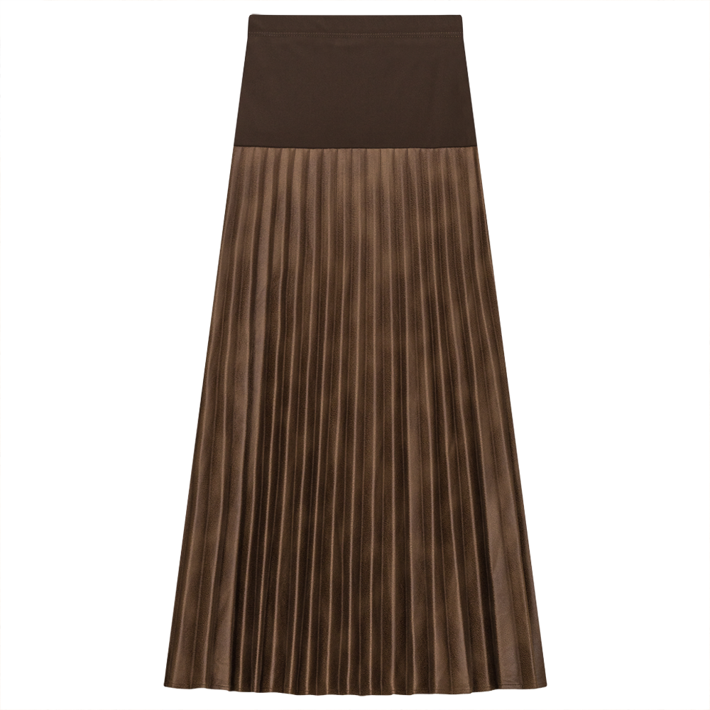 Knit Pleated Skirt in Mocha by MCM