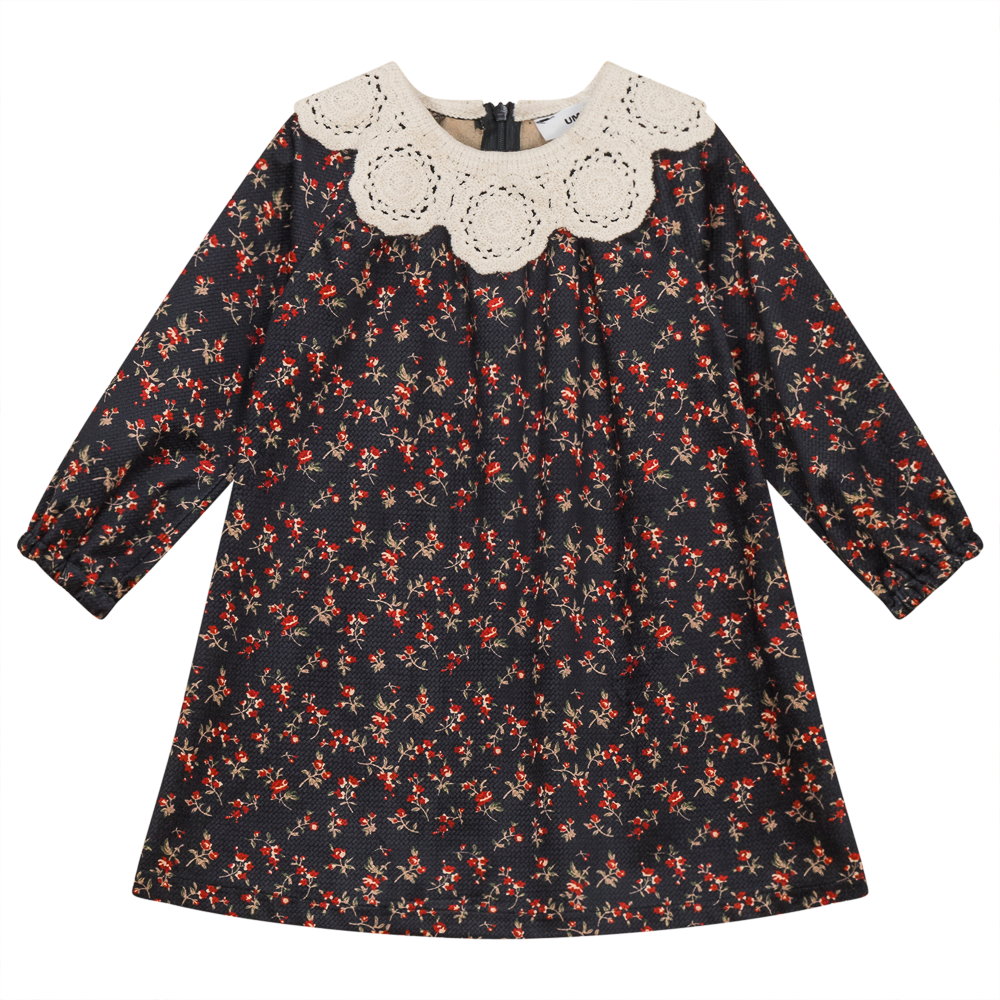 Dress with White Insert Collar in Floral by The Umbrella Academy