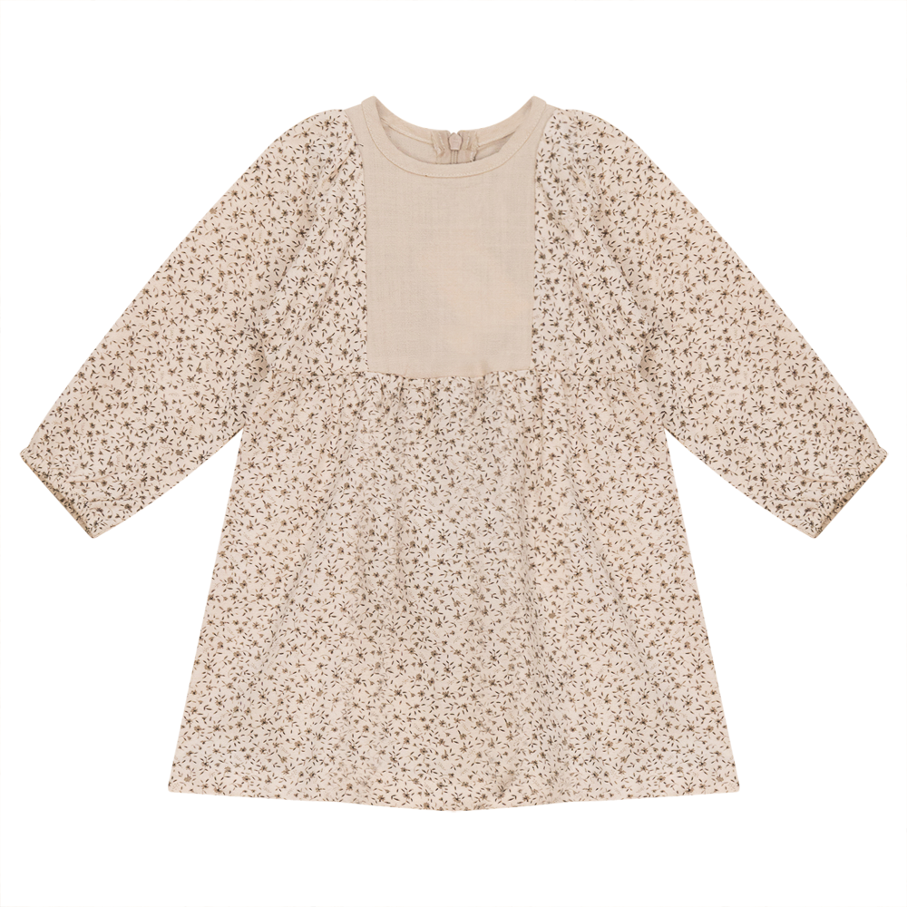 Dress with Insert at Top in BEIGE FLORAL by Slice