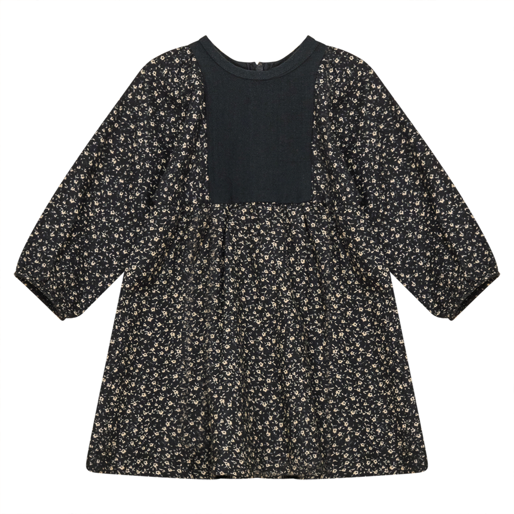 Dress with Insert at Top in Black by Slice