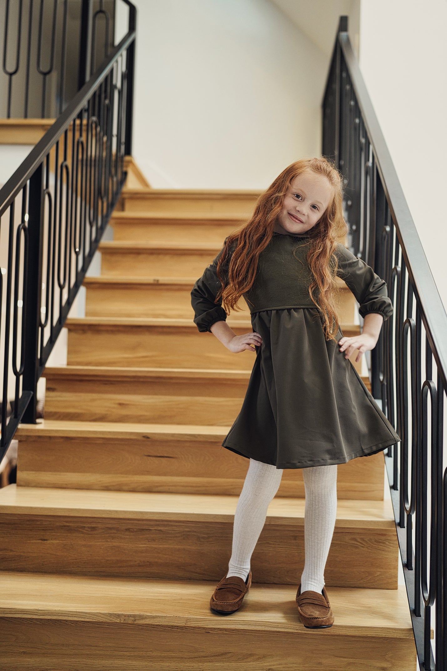 Dress with Knit Vest in by Space Grey