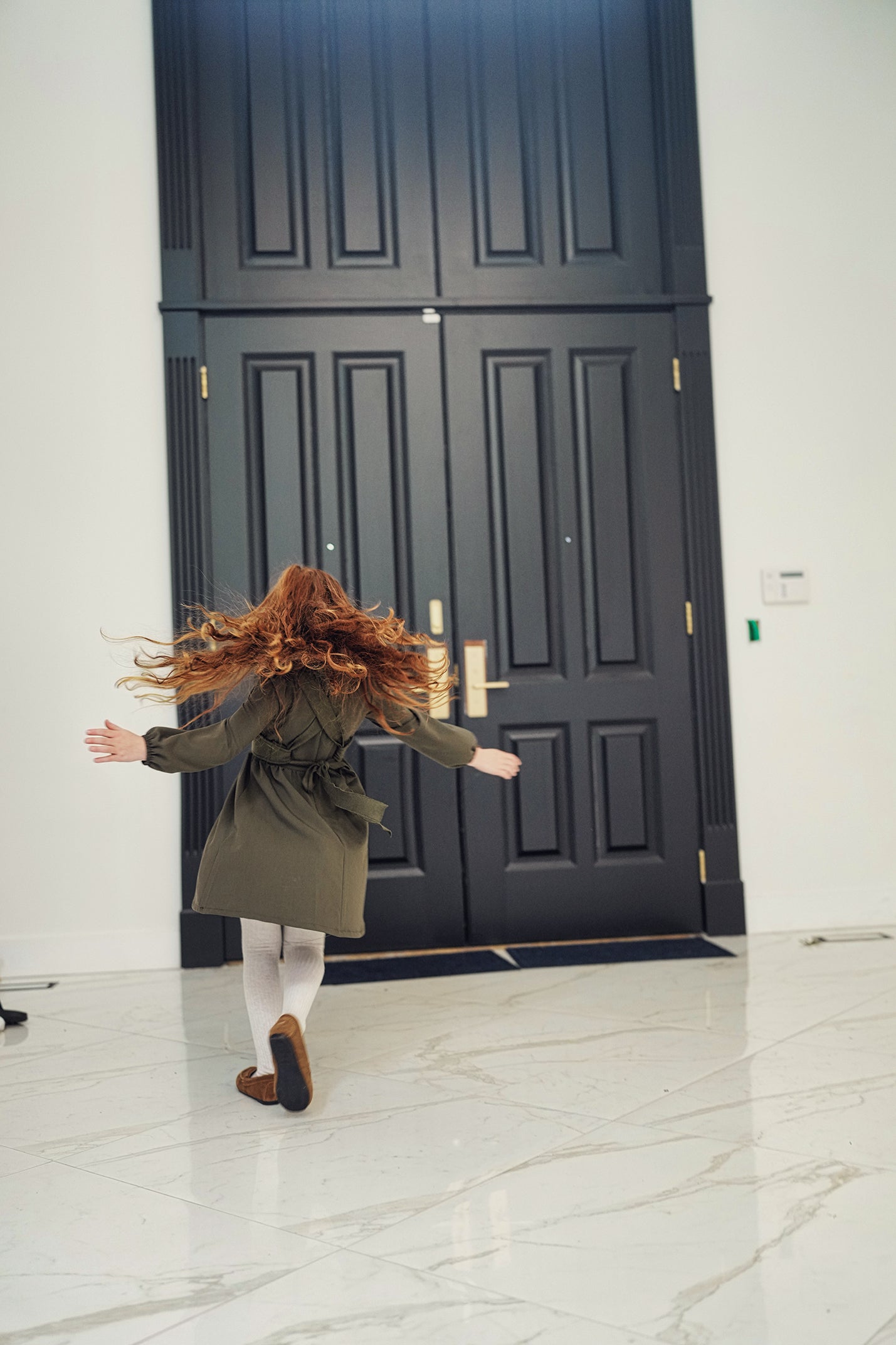 Dress with Knit Vest in by Space Grey