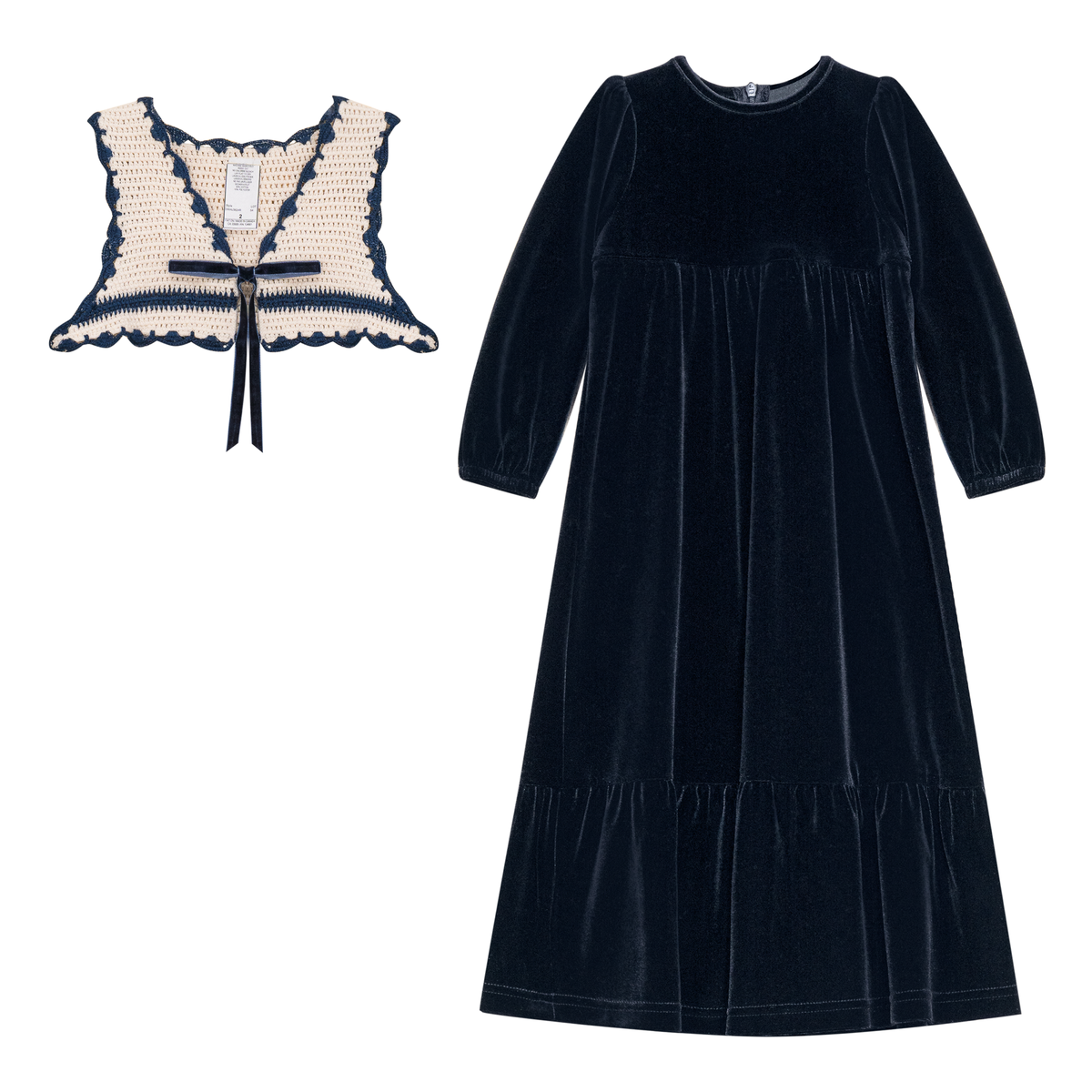 Dress with Contrast Vest in Denim by Cindy