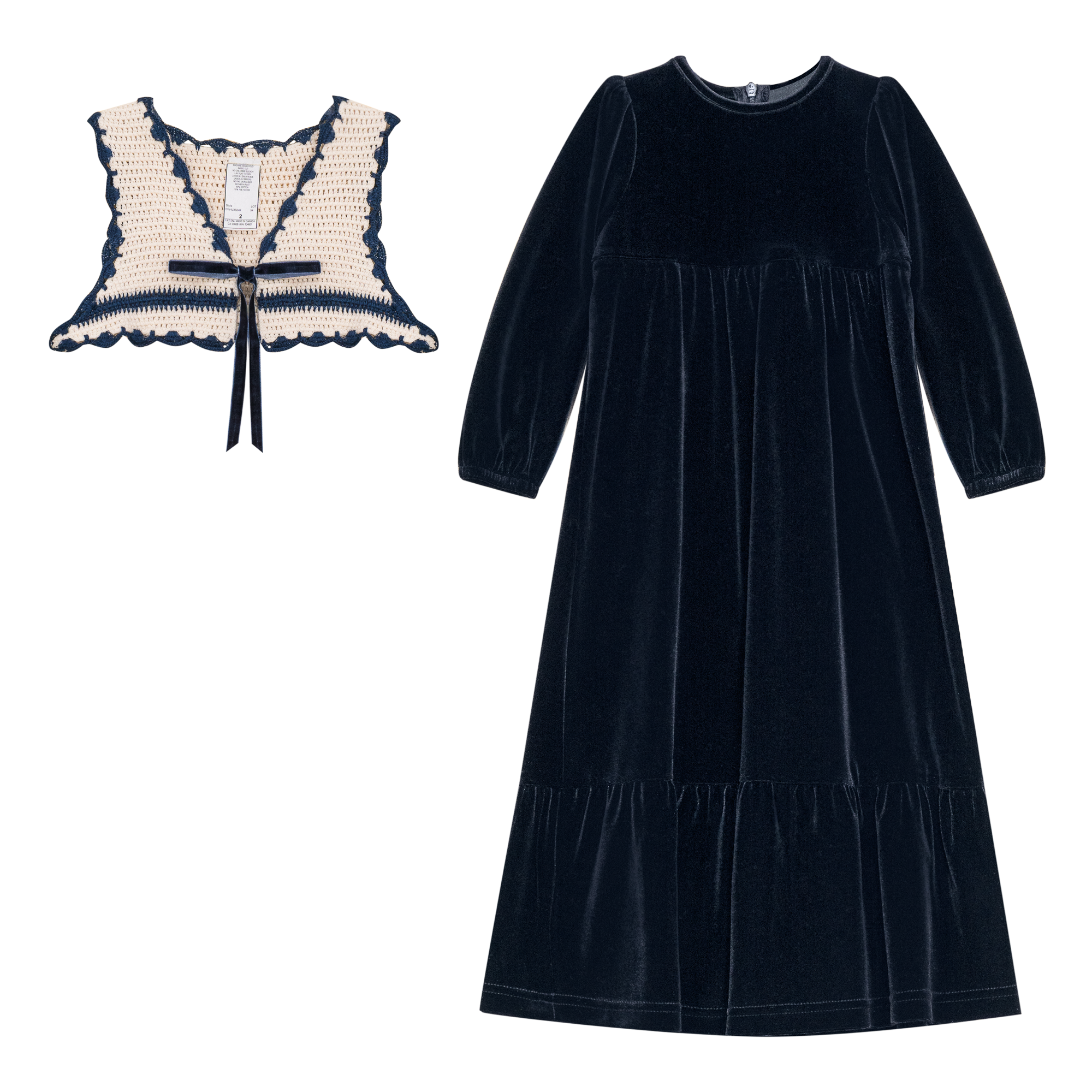 Dress with Contrast Vest in Denim by Cindy