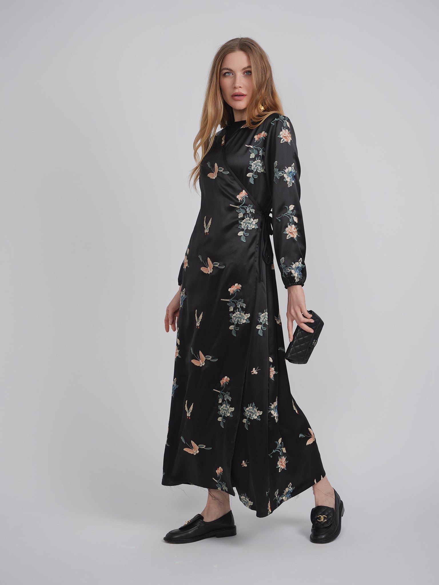 Floral Printed Wrap Dress in by Blue Moon