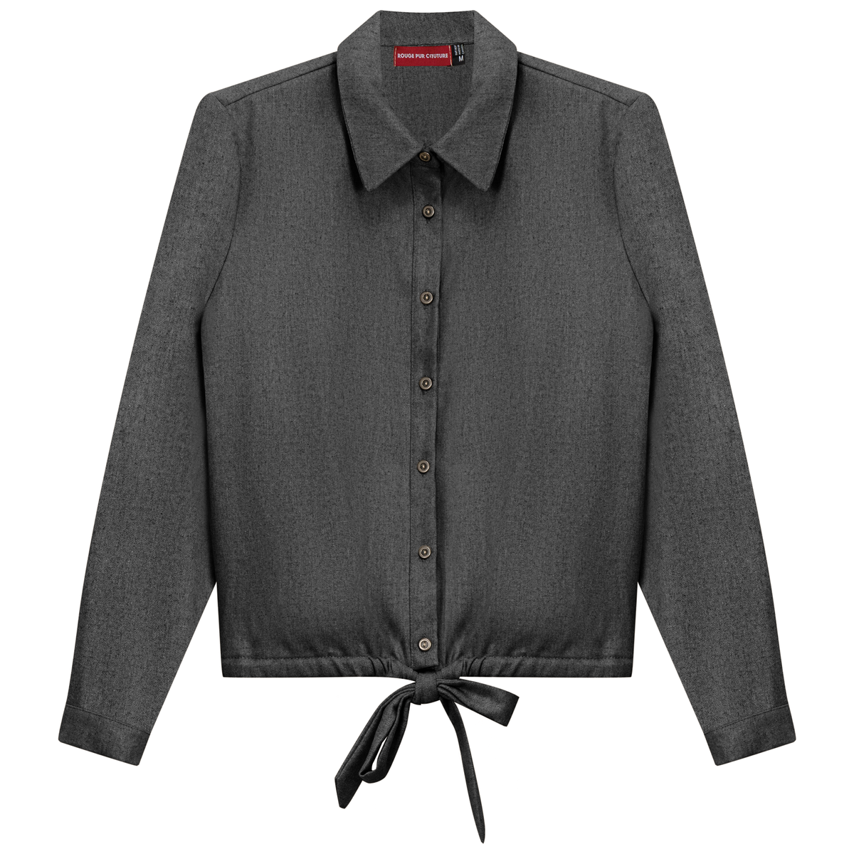 Button Down Top in Grey by Rouge Pur Couture