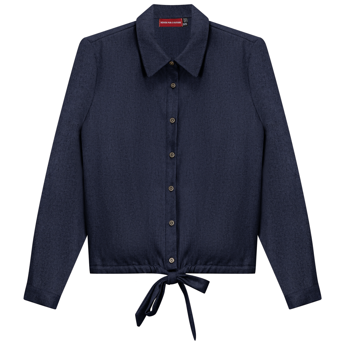 Button Down Top in Navy by Rouge Pur Couture