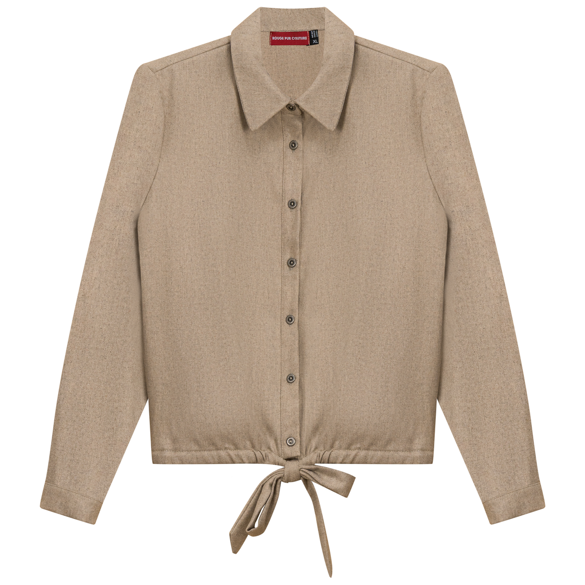 Button Down Top in Oatmeal by Rouge Pur Couture