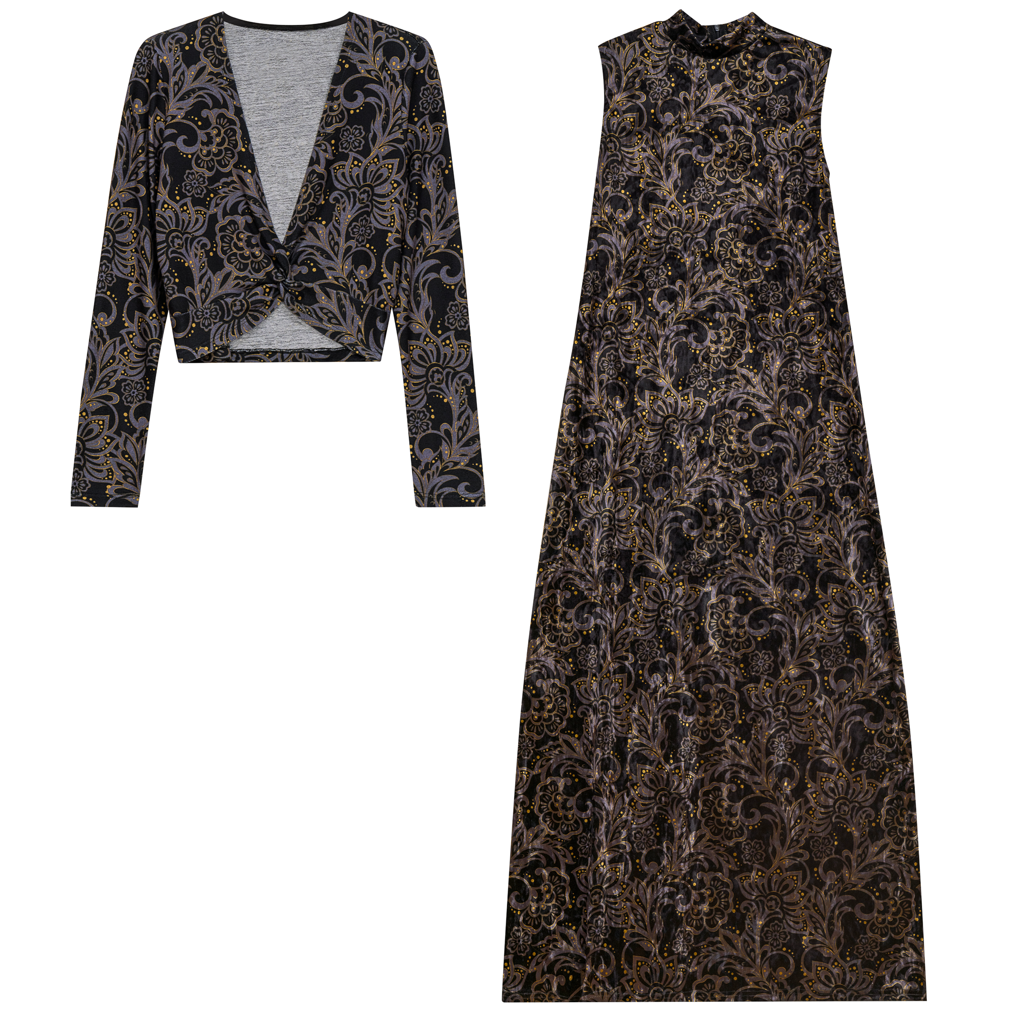 Printed Jumper Set in Print by A C + Co