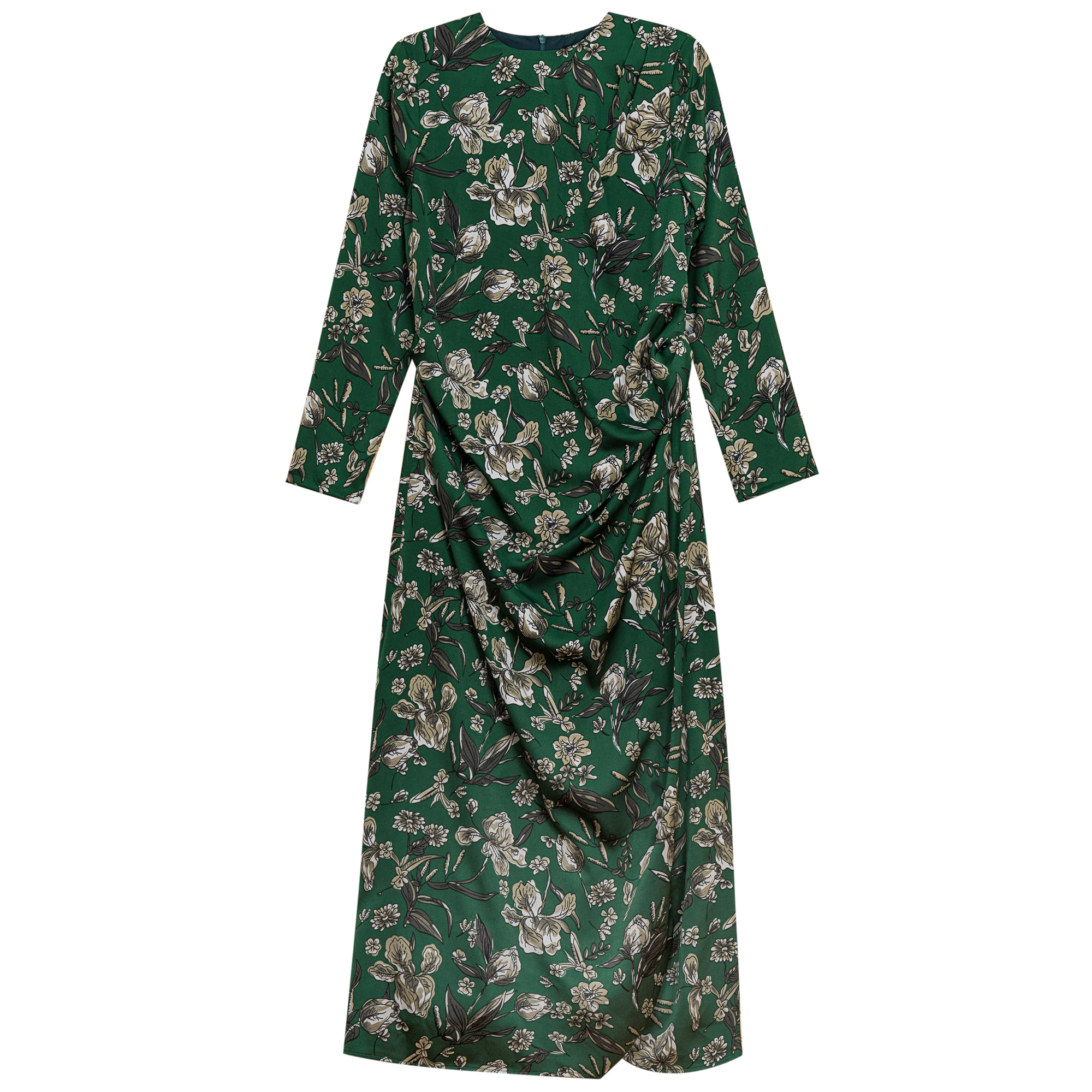 Printed Midi Dress in Hunter by Blue Moon